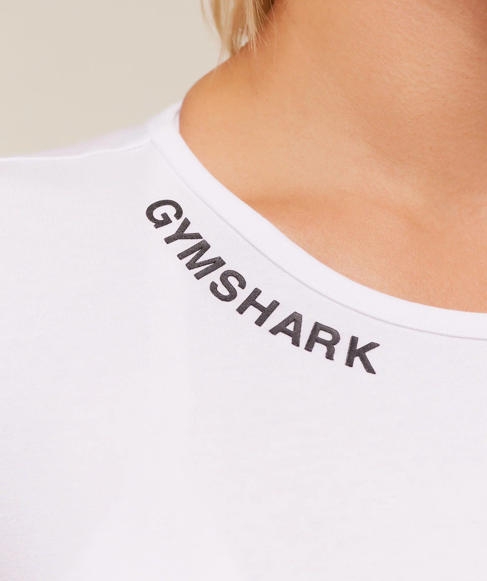 Gymshark Wordmark Logo Crop Top - White - Image 6