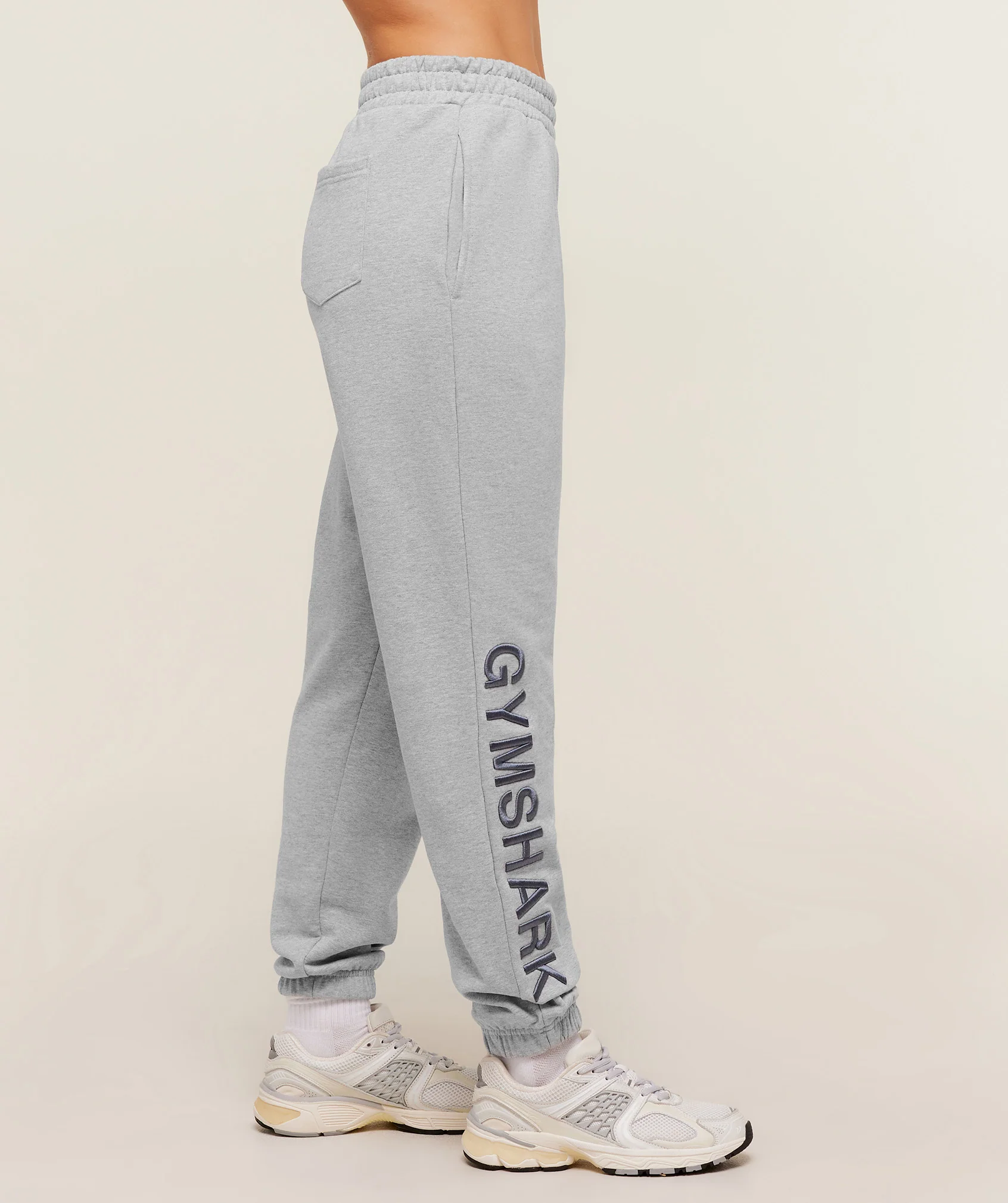 Gymshark Embroidered Logo Joggers - Light Grey Core Marl - Image 3