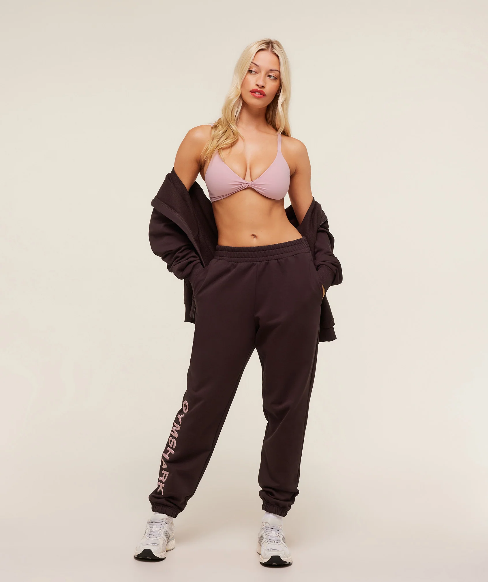 Gymshark Embroidered Logo Joggers - Cherry Purple - Image 2