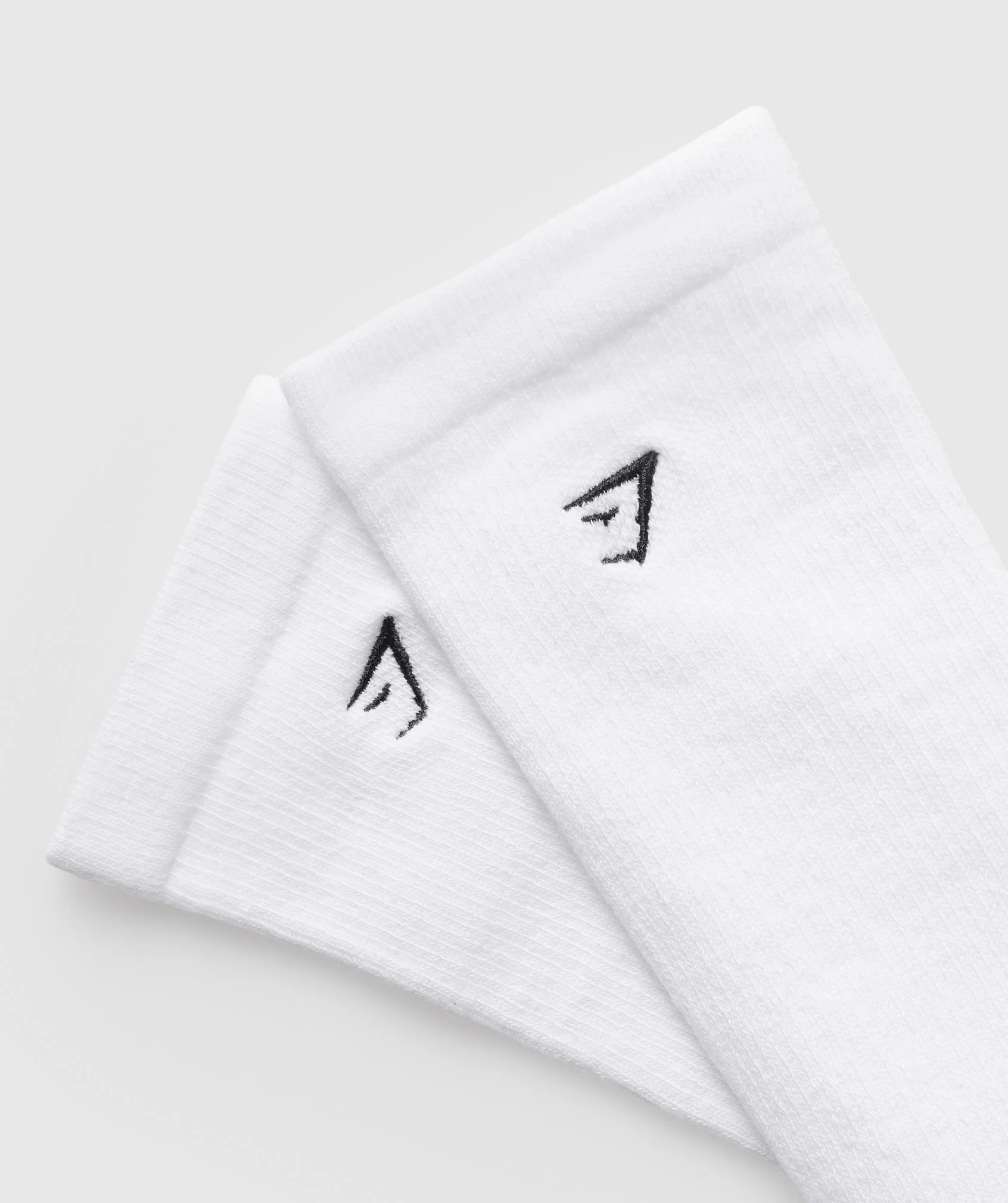 Gymshark Embroidered Terry Single Socks - White - Image 2