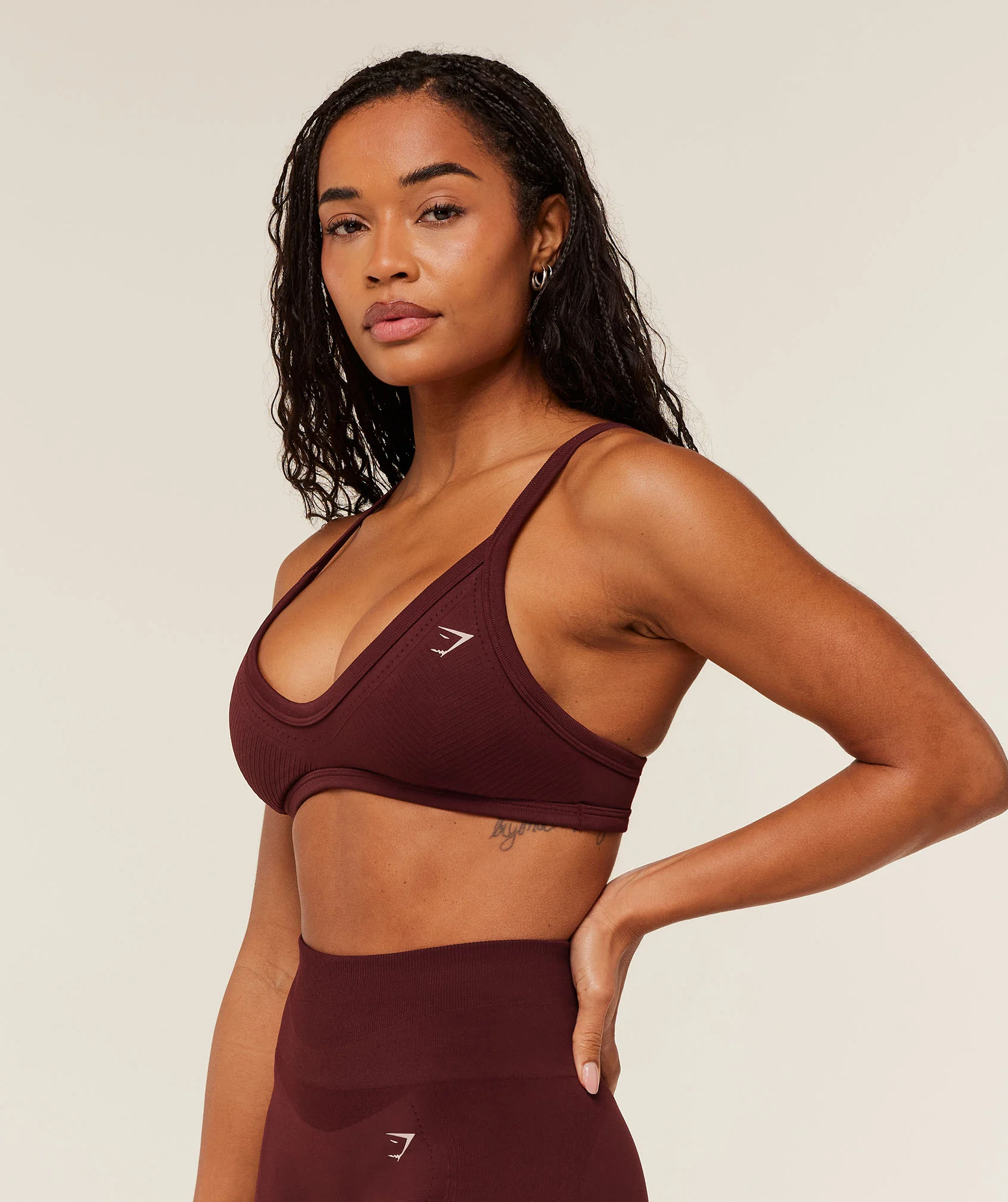 Gymshark Energise Seamless Sports Bra - Rich Maroon - Image 5