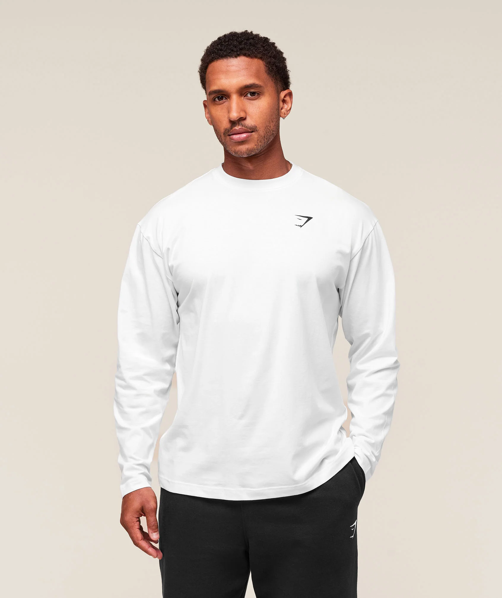 Gymshark Essential Oversized Long Sleeve T-Shirt - White