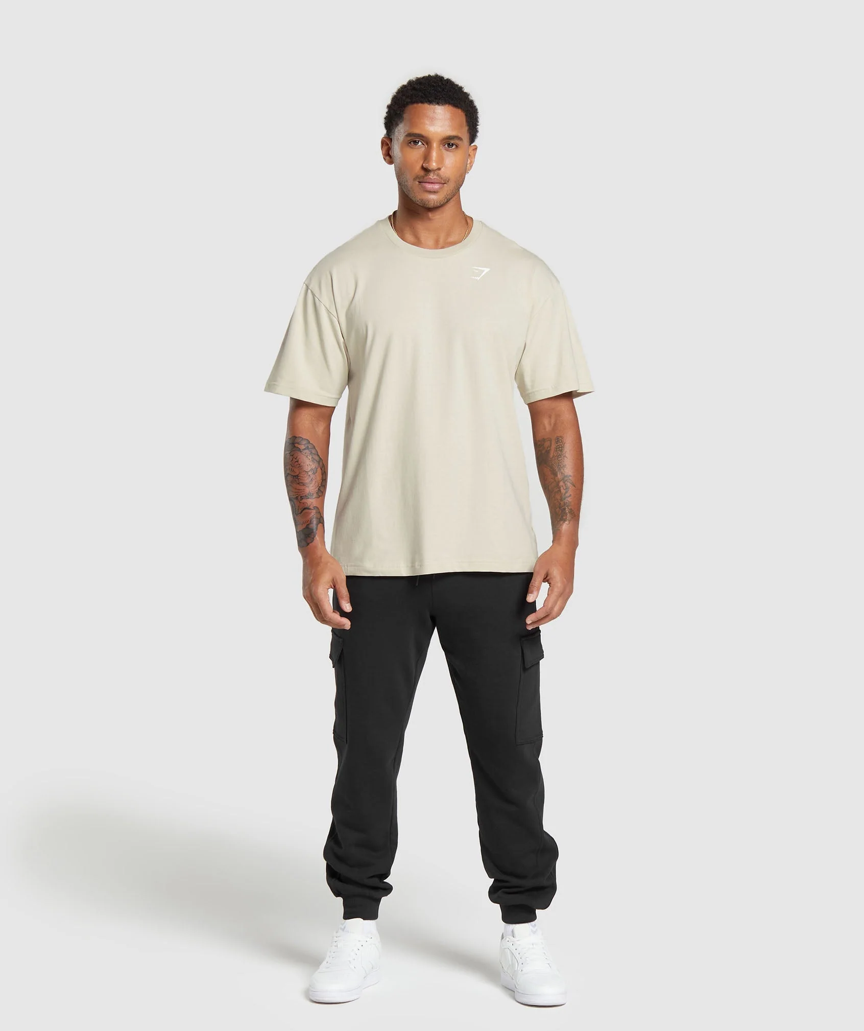 Gymshark Essential Oversized T-Shirt - Pebble Grey - Image 4