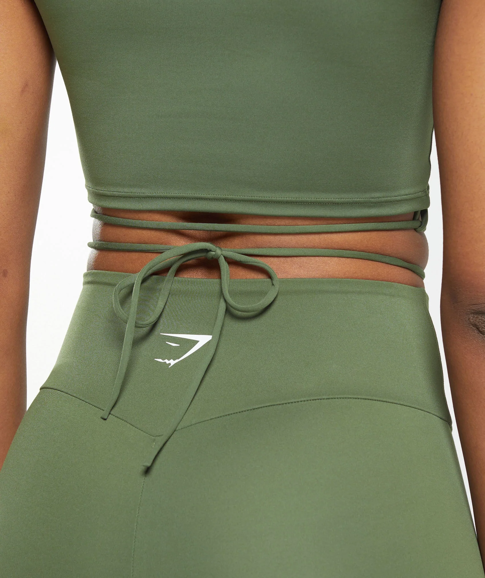 Gymshark Everyday Mock Neck Ribbon T-Shirt - Core Olive - Image 5