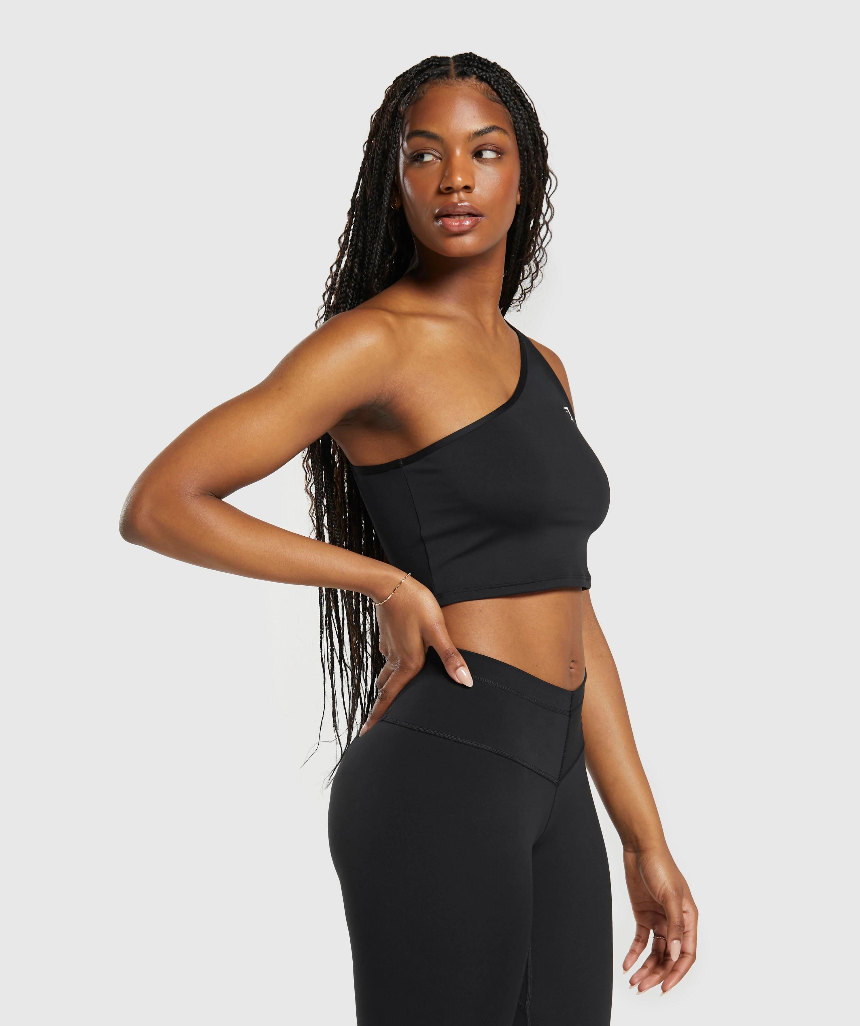 Gymshark Everyday One Shoulder Ruched Tank - Black - Image 3
