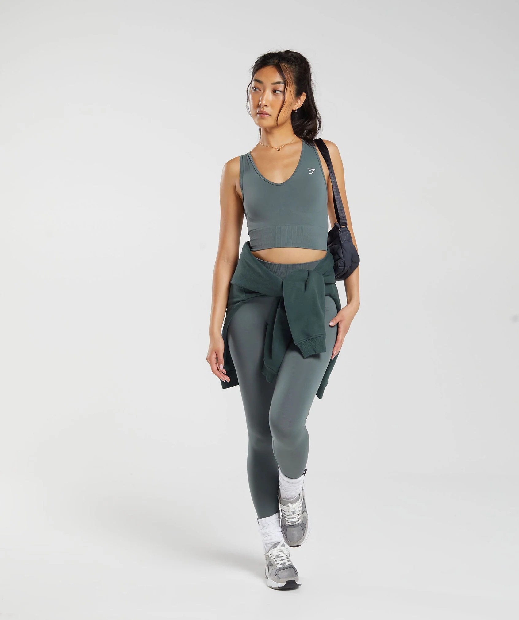 Gymshark Everyday Seamless Crop Tank - Cargo Teal - Image 4