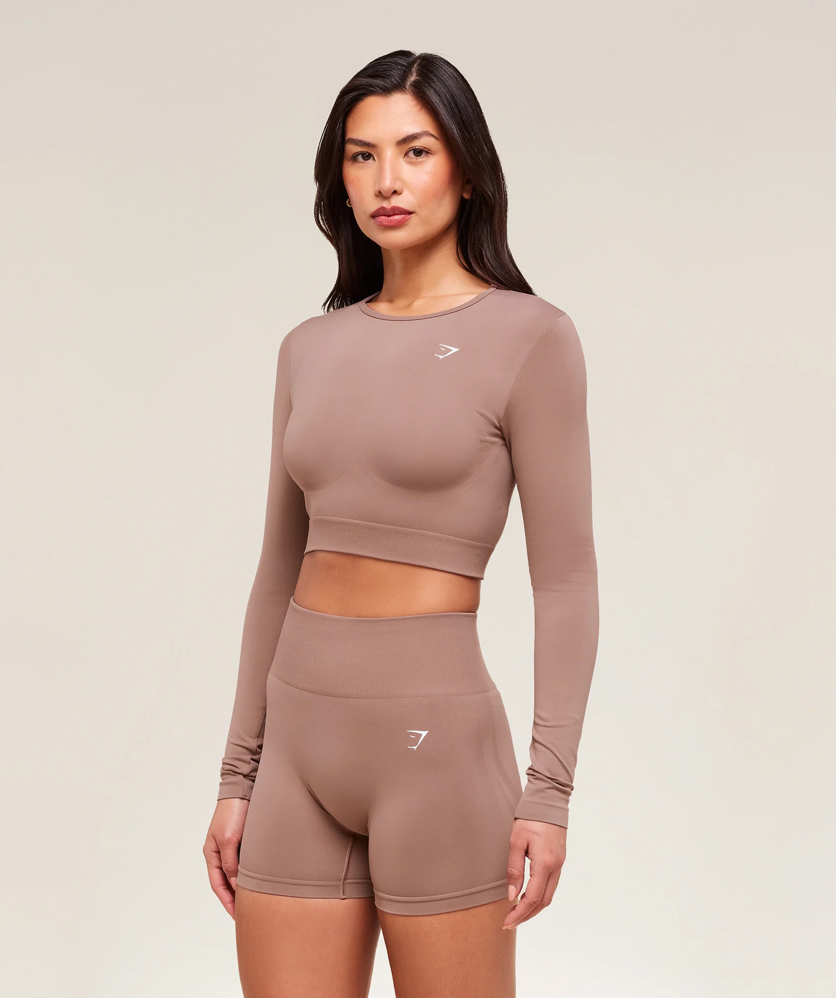 Gymshark Everyday Seamless Long Sleeve Crop Top - Chestnut Pink - Image 4