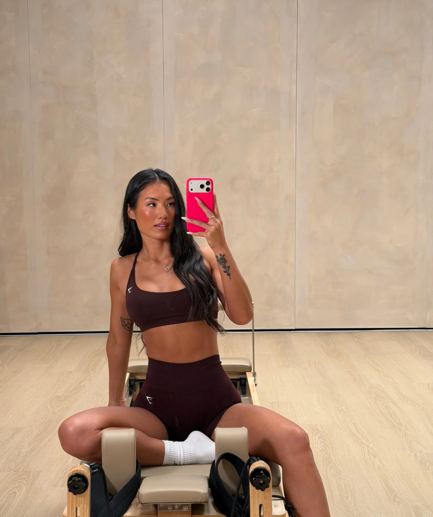 Gymshark Everyday Seamless Racerback Sports Bra - Cherry Purple - Image 2