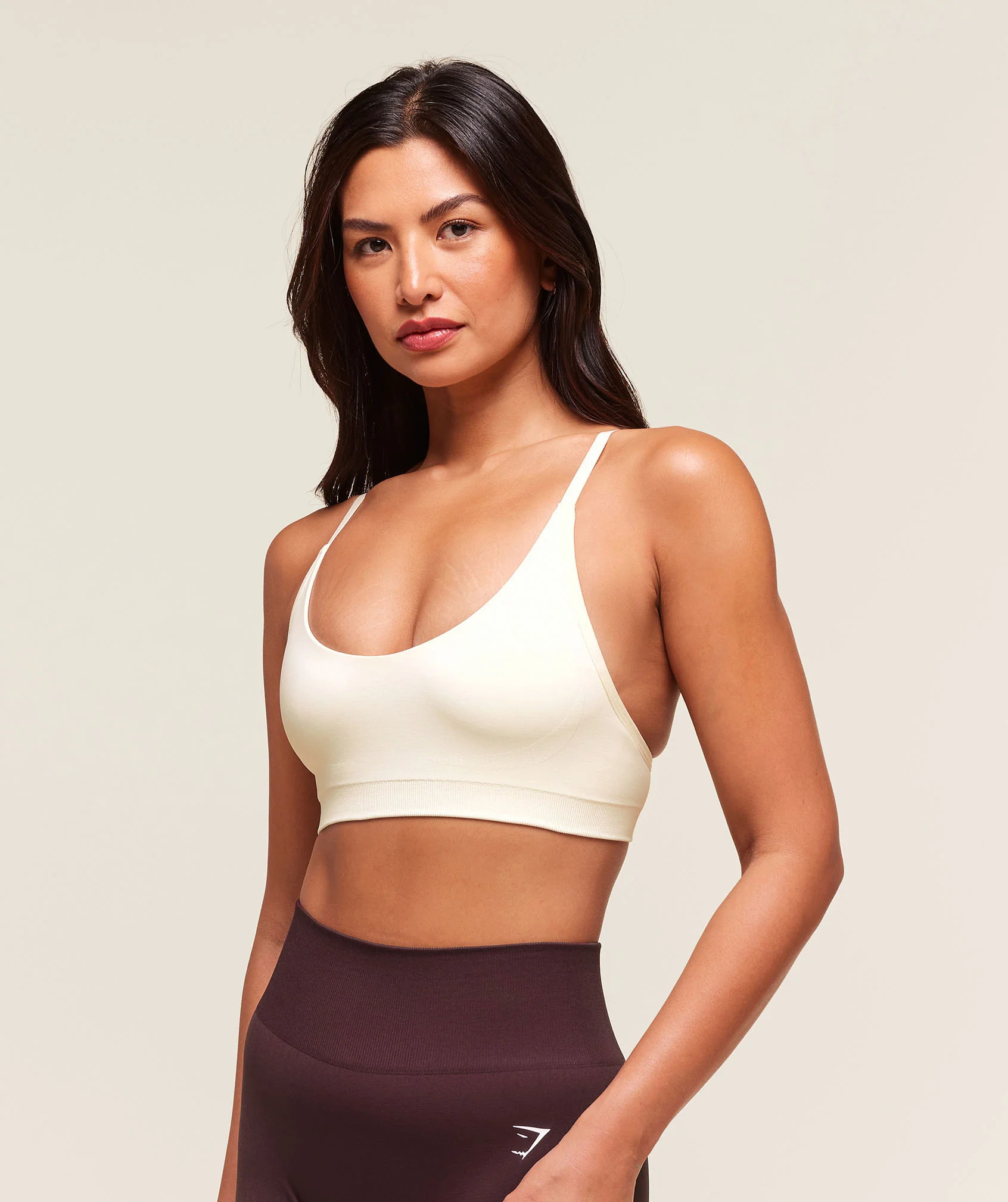 Gymshark Everyday Seamless Racerback Sports Bra - Soft White - Image 3