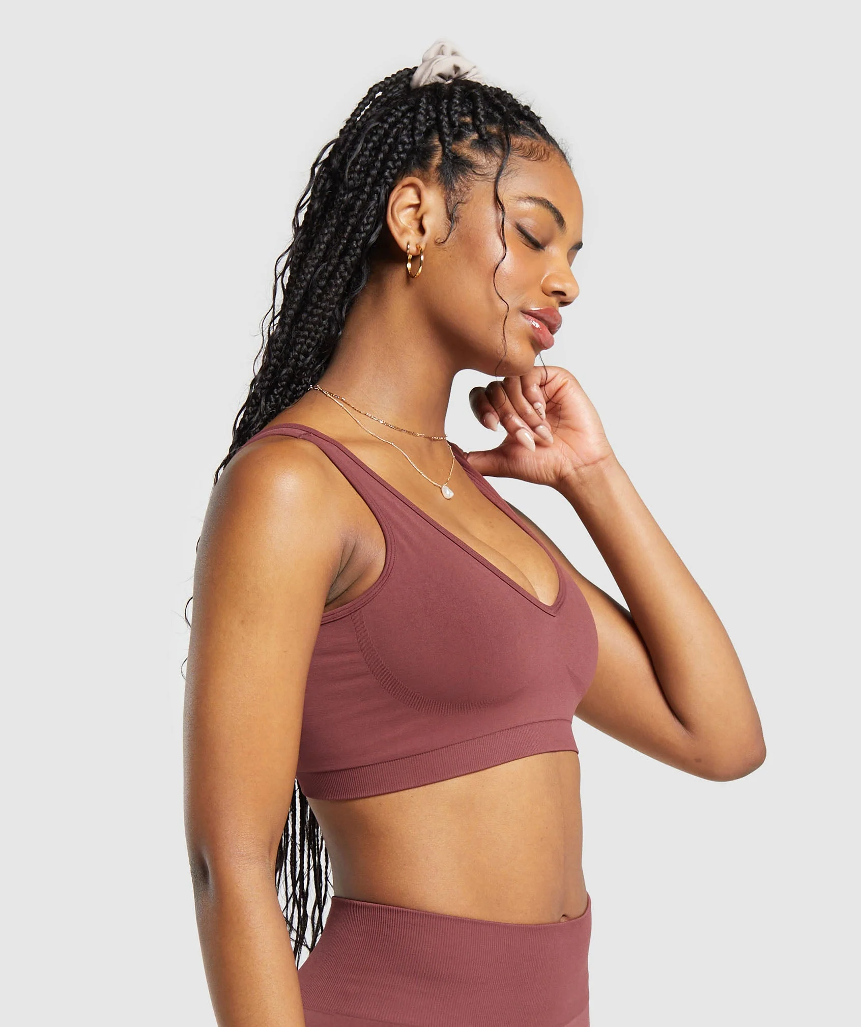 Gymshark Everyday Seamless Sports Bra - Burgundy Brown - Image 3