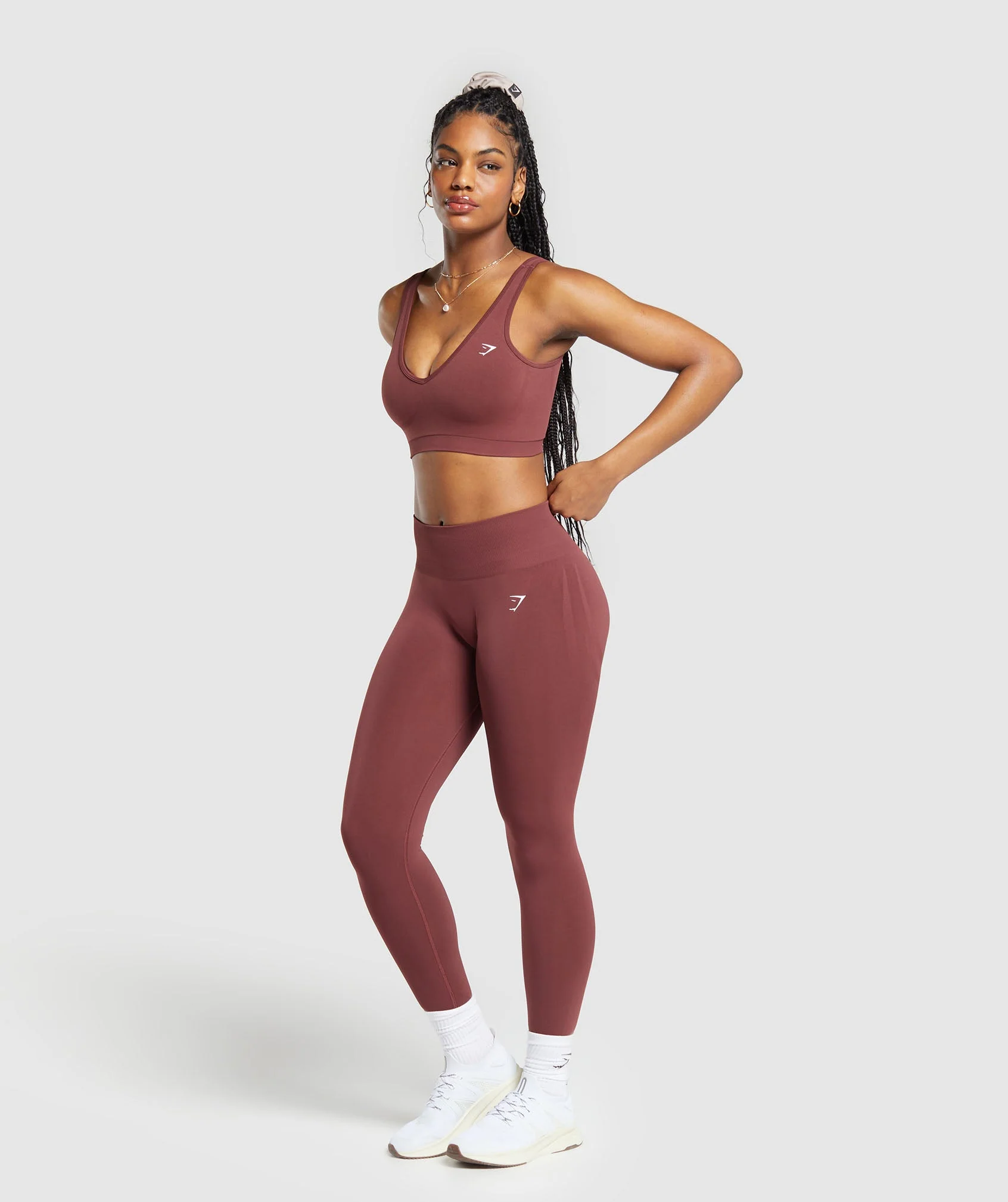 Gymshark Everyday Seamless Sports Bra - Burgundy Brown - Image 4