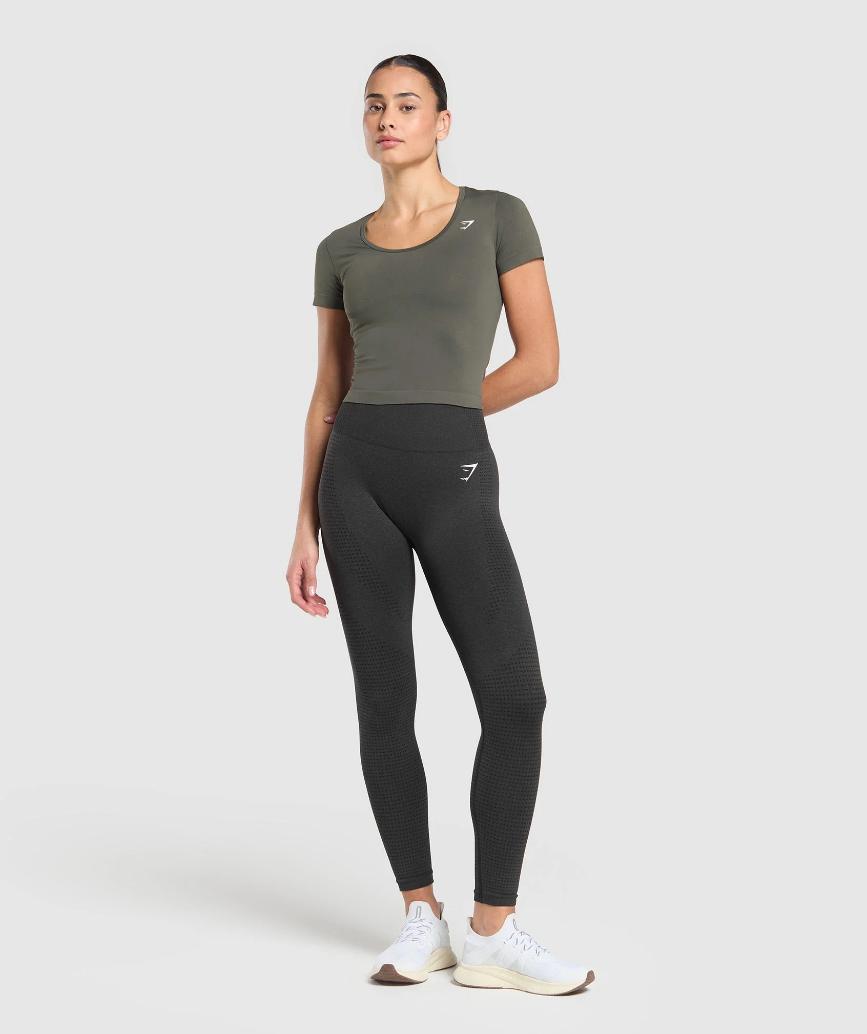 Gymshark Everyday Seamless Tight Fit Crew Neck Tee - Strength Green - Image 4