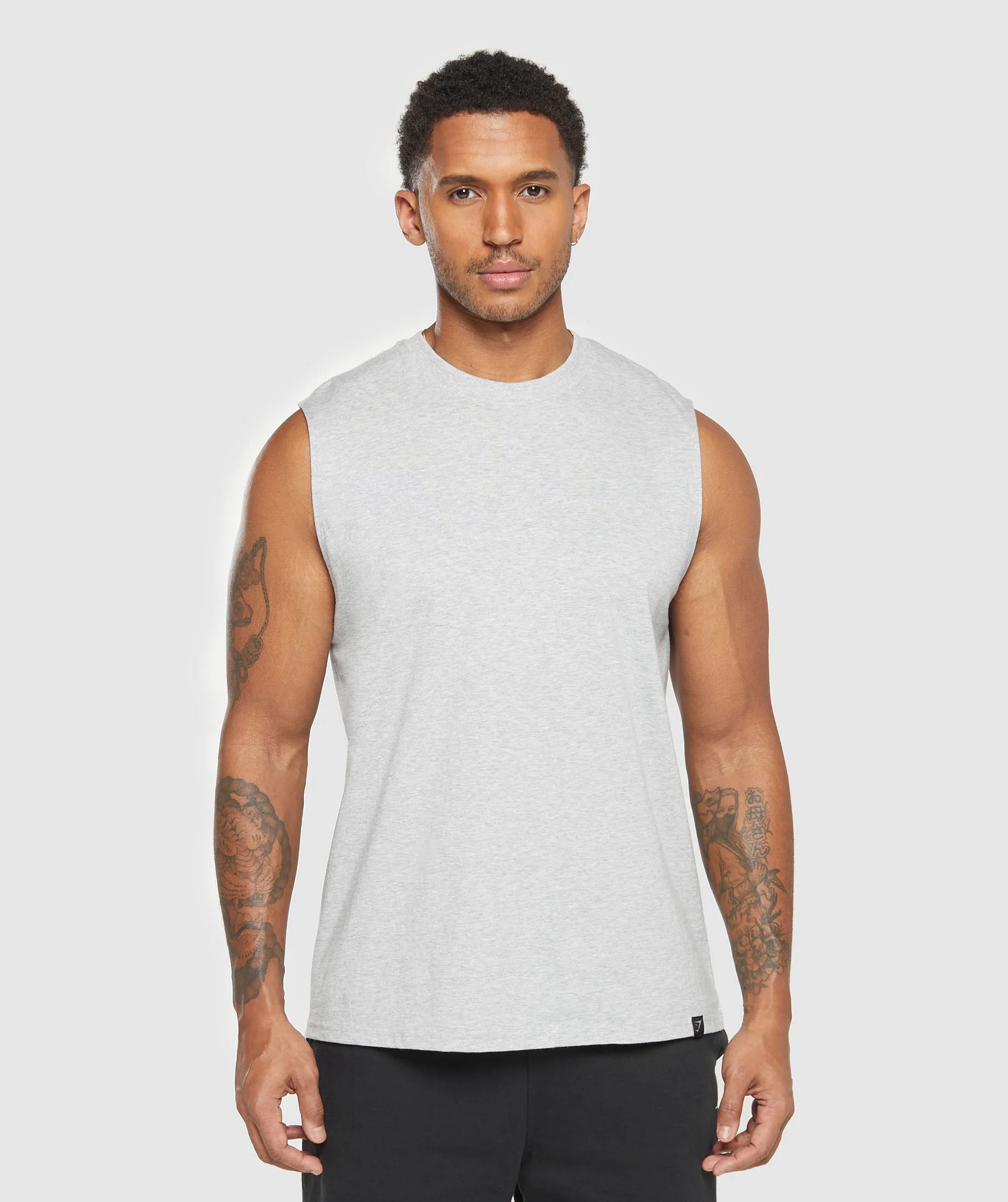 Gymshark Everyday Tank 2 Pack - Black/Light Grey Core Marl - Image 3