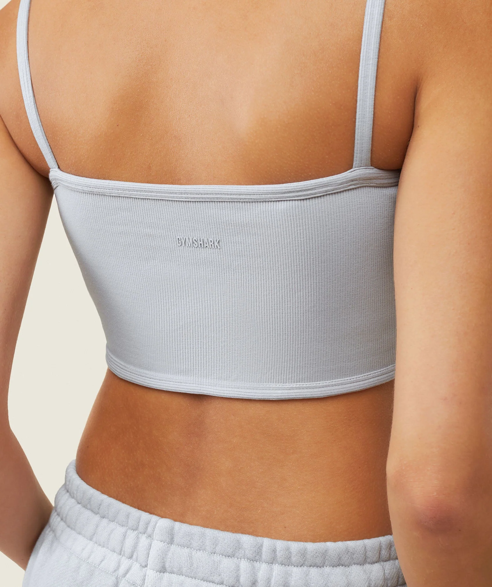 Gymshark everywear Ribbed Bandeau Bra - Ice Grey - Image 6