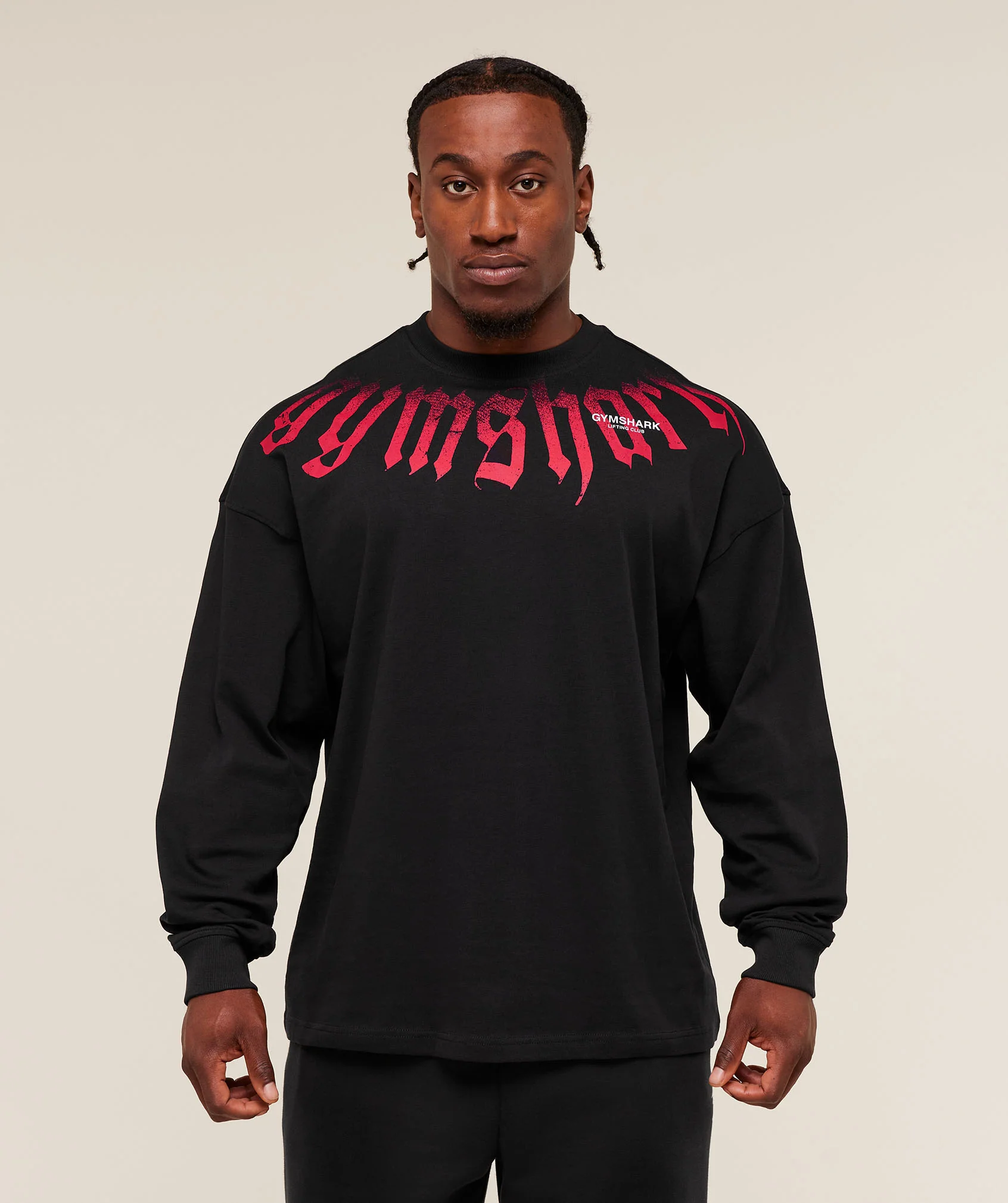 Gymshark Fade Graphic Long Sleeve T-Shirt - GS Black