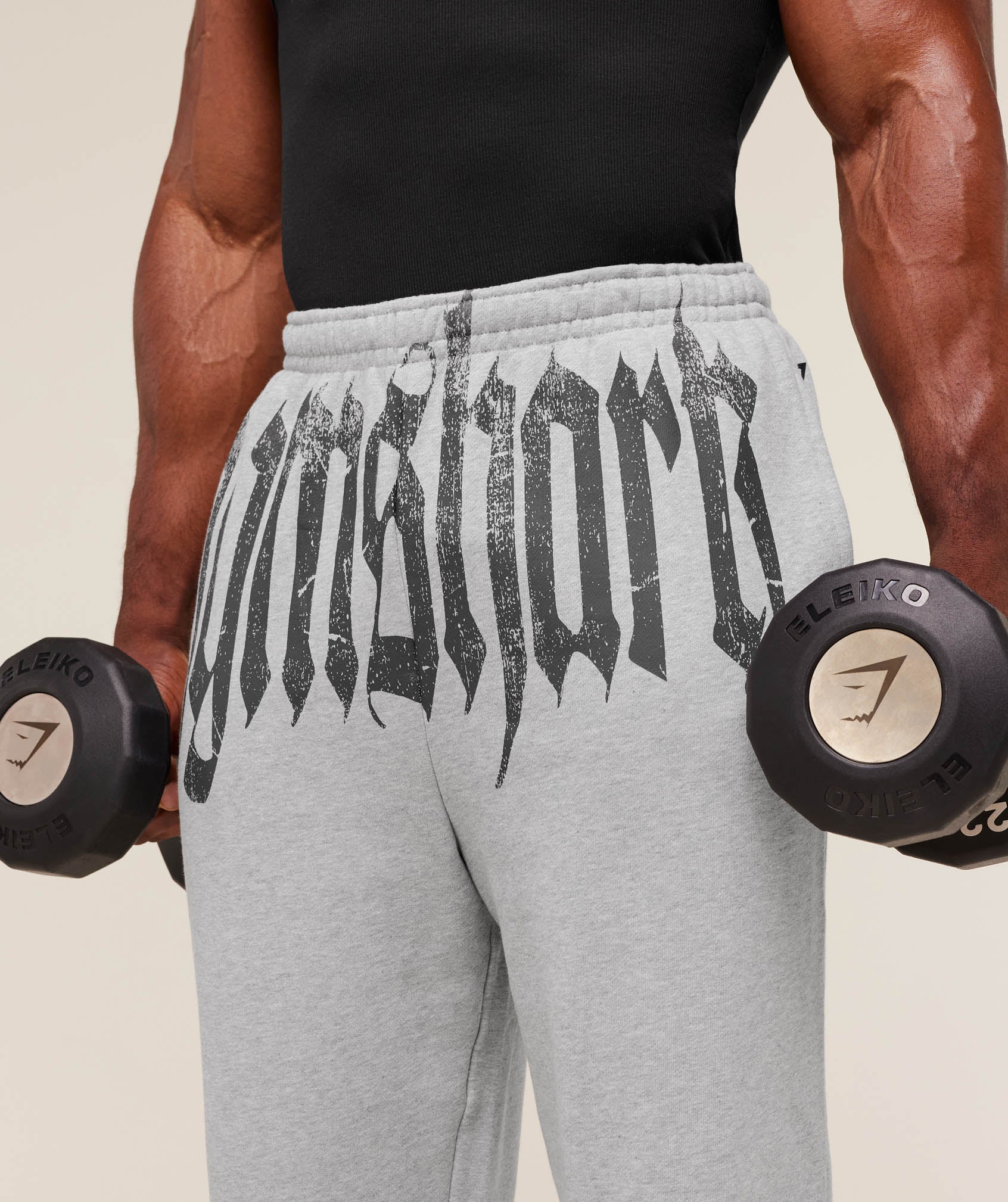 Gymshark Fade Graphic Straight Leg Joggers - Light Grey Core Marl - Image 6