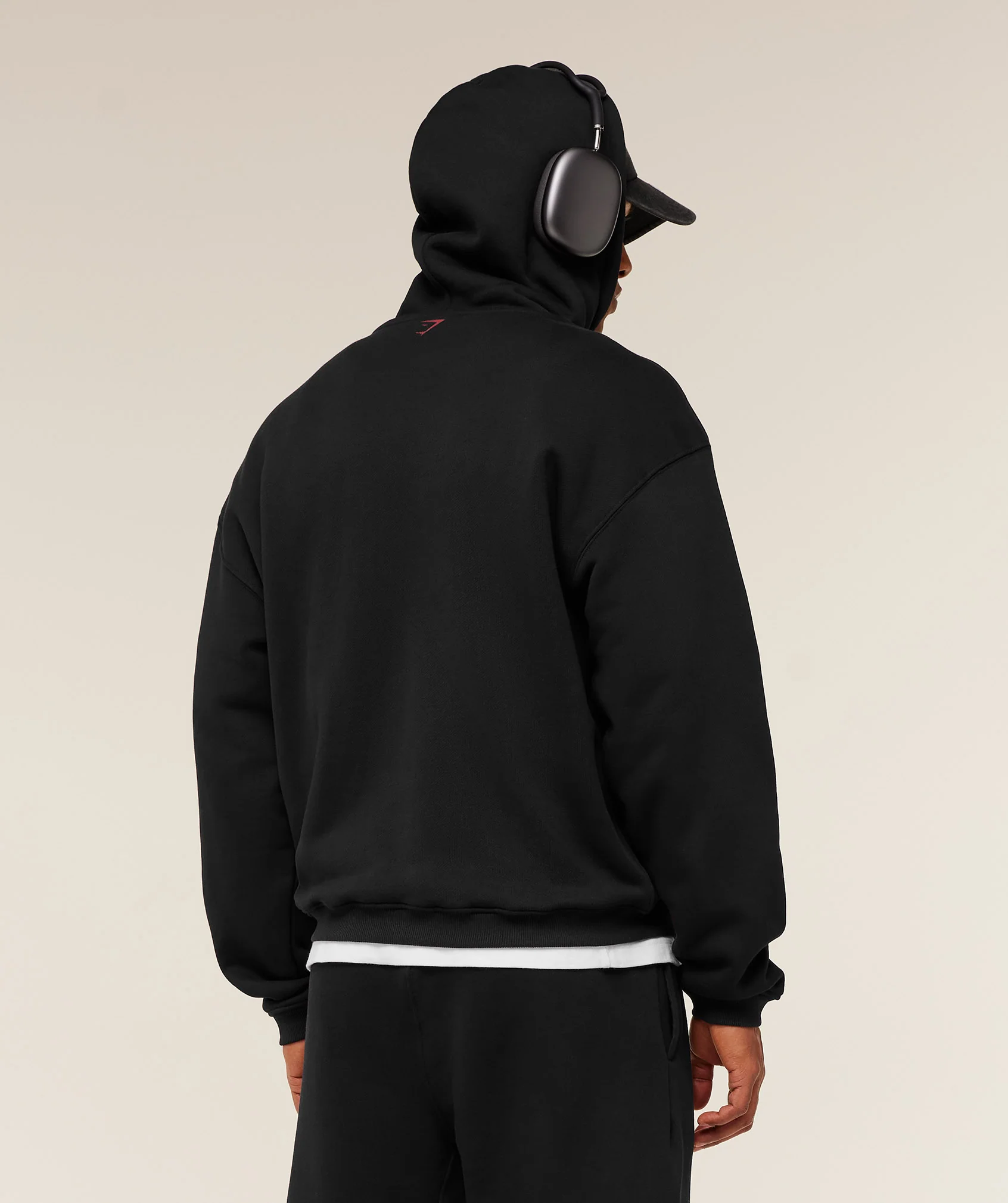 Gymshark Fade Graphic Zip Through Hoodie - Black/Sets Red - Image 2