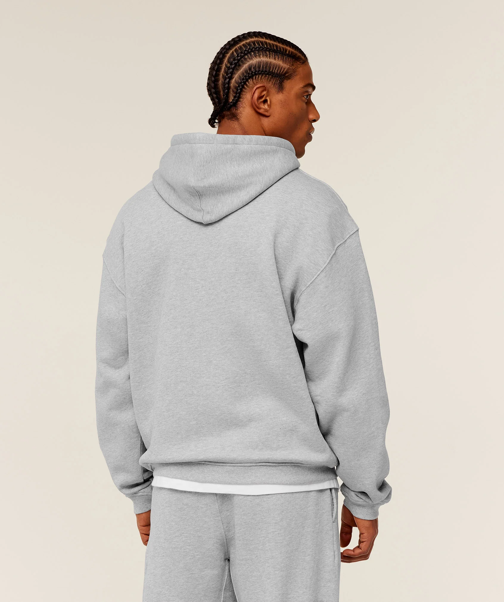 Gymshark Fade Graphic Zip Through Hoodie - Light Grey Core Marl - Image 2
