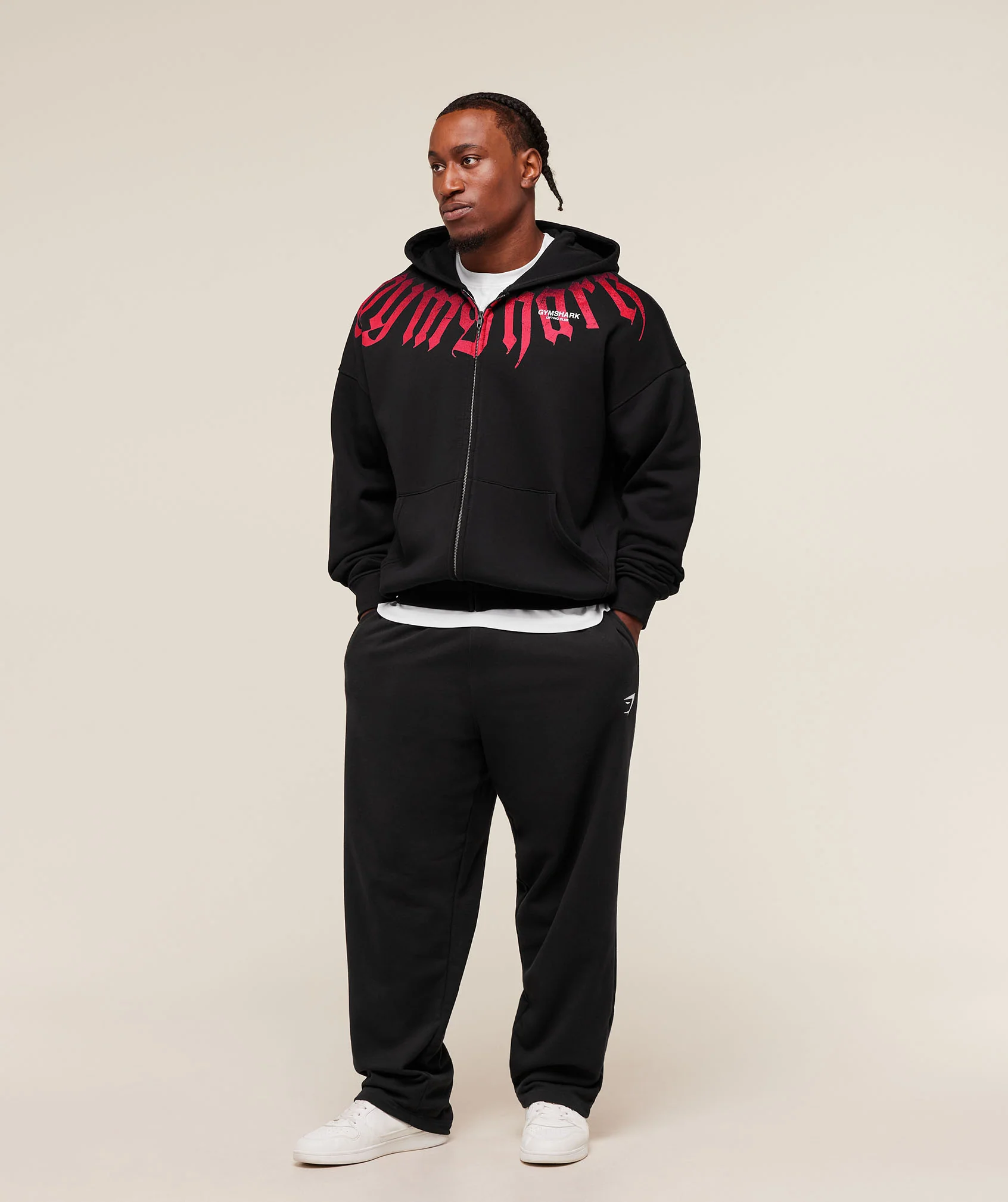 Gymshark Fade Graphic Zip Up Hoodie - Black - Image 5