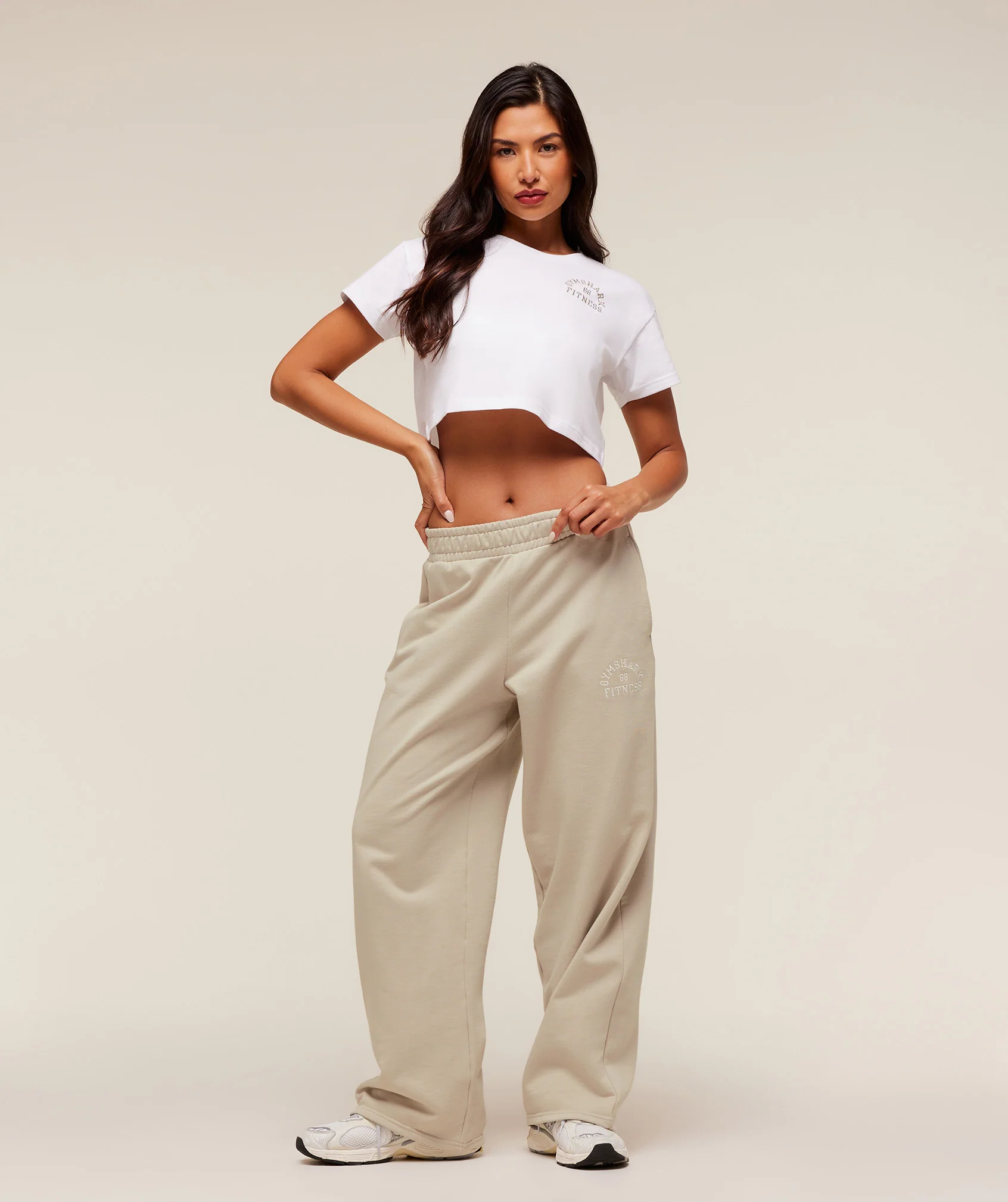 Gymshark Fitness Embroidered Graphic Oversized Crop Top - White - Image 4
