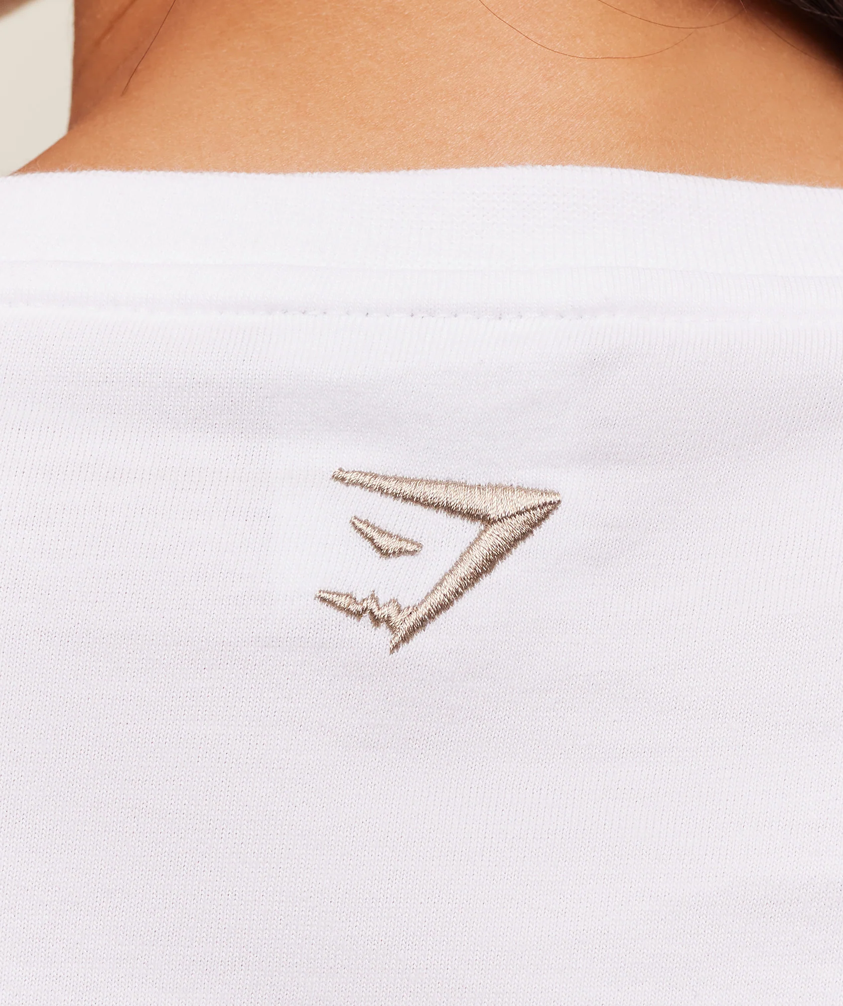 Gymshark Fitness Embroidered Graphic Oversized Crop Top - White - Image 6