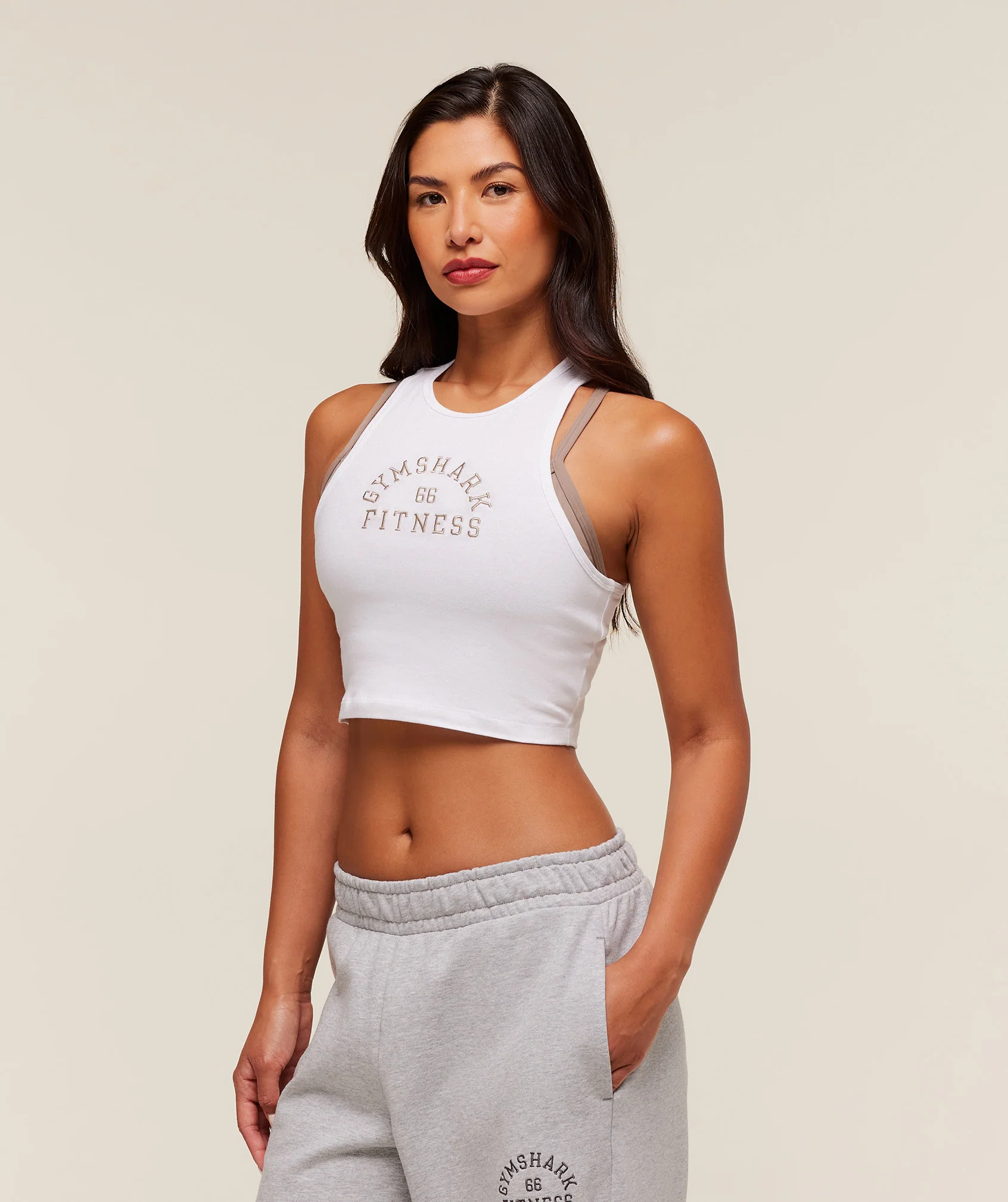 Gymshark Fitness Embroidered Graphic Tank - White - Image 3