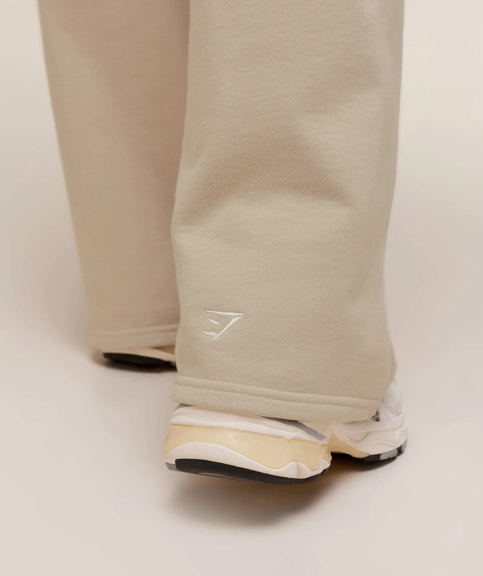 Gymshark Fitness Embroidered Graphic Wide Leg Joggers - Pebble Grey - Image 6