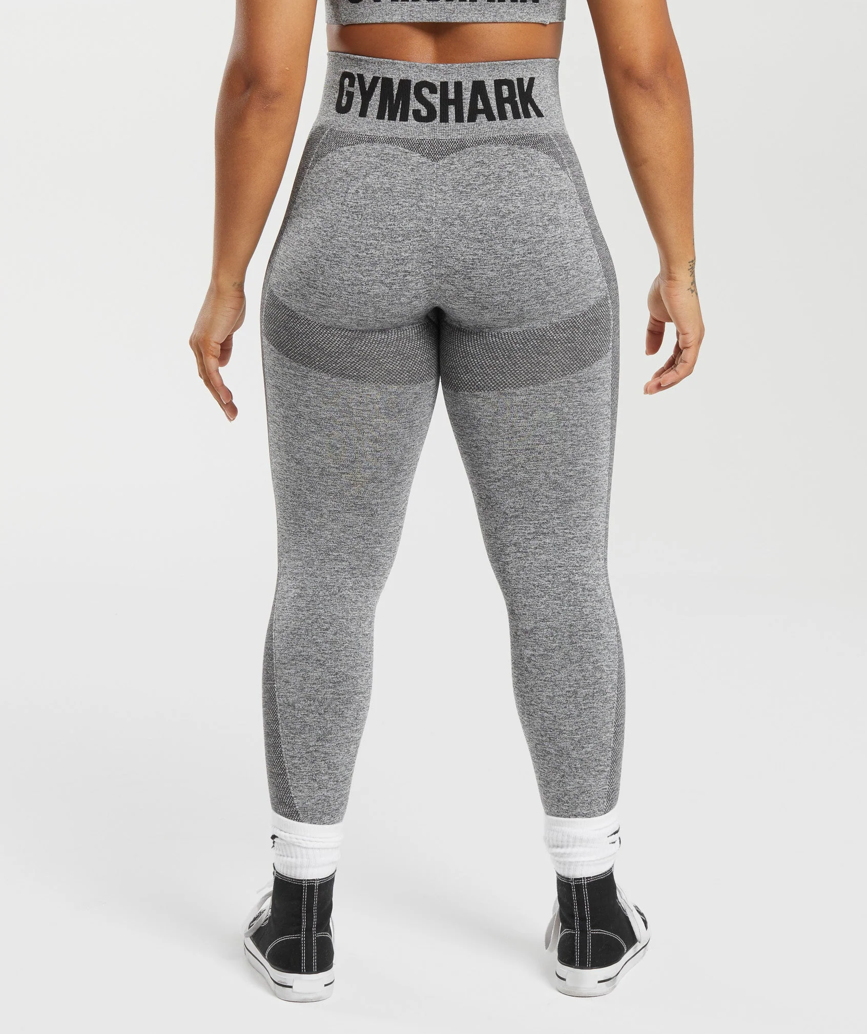 Gymshark Flex High Waisted Leggings - Charcoal Marl - Image 2