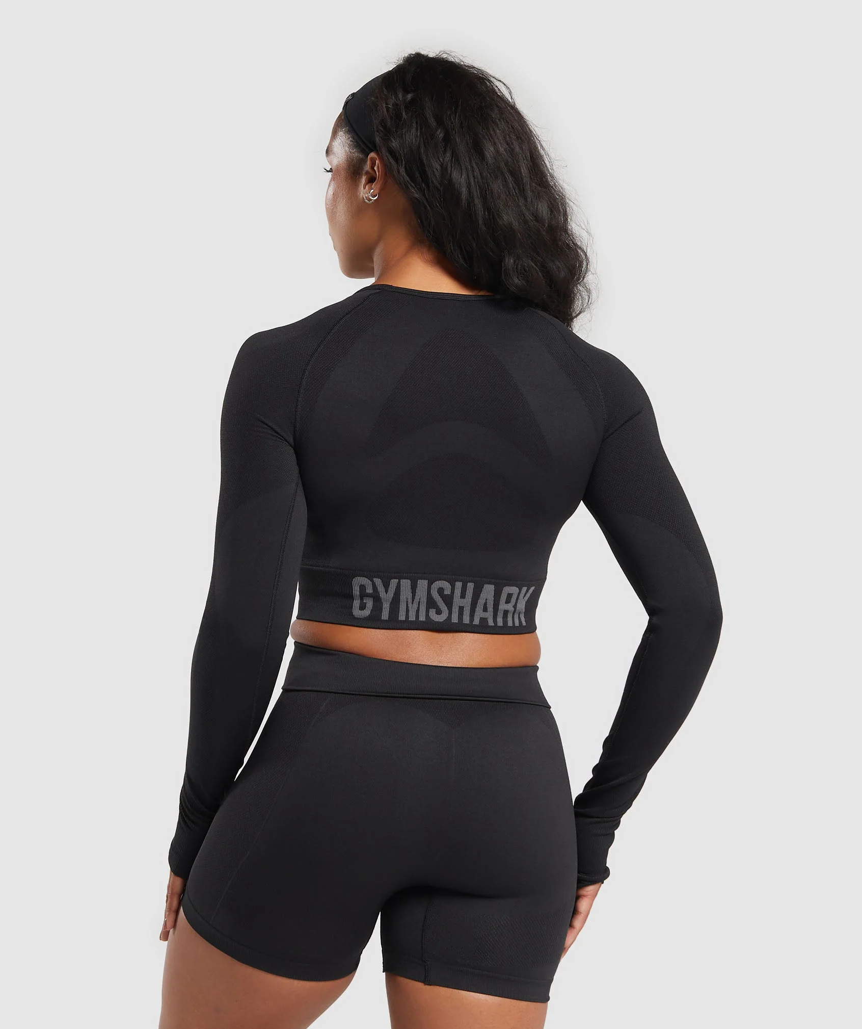 Gymshark Flex Long Sleeve Crop Top - Black - Image 2