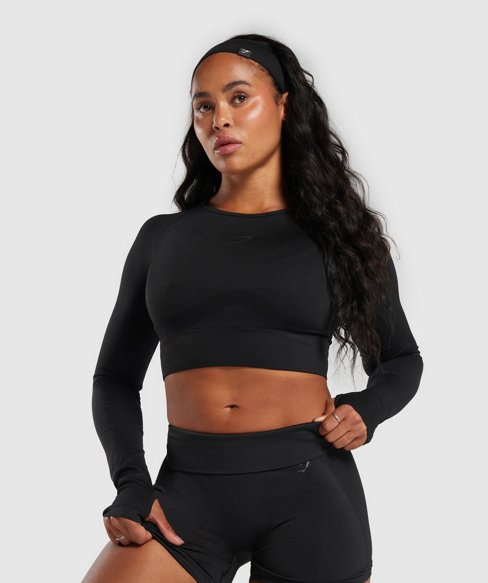 Gymshark Flex Long Sleeve Crop Top - Black - Image 3