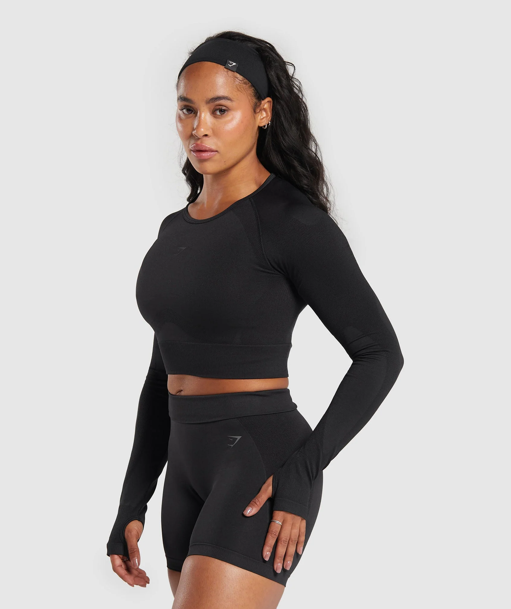 Gymshark Flex Long Sleeve Crop Top - Black - Image 4