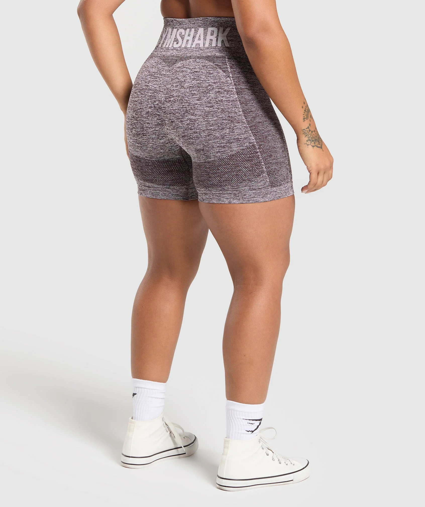 Gymshark Flex Shorts - Plum Brown/White Marl - Image 2