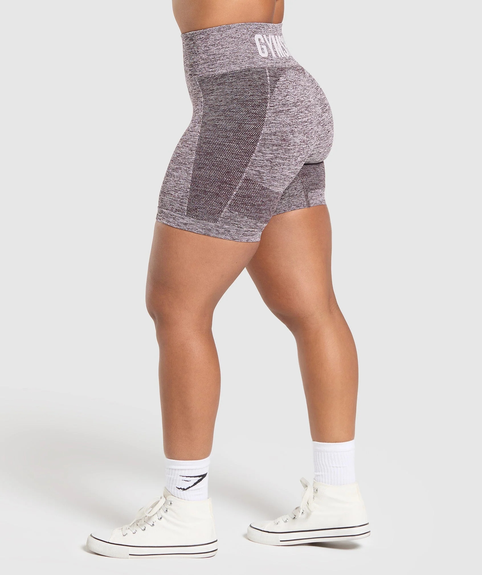 Gymshark Flex Shorts - Plum Brown/White Marl - Image 3