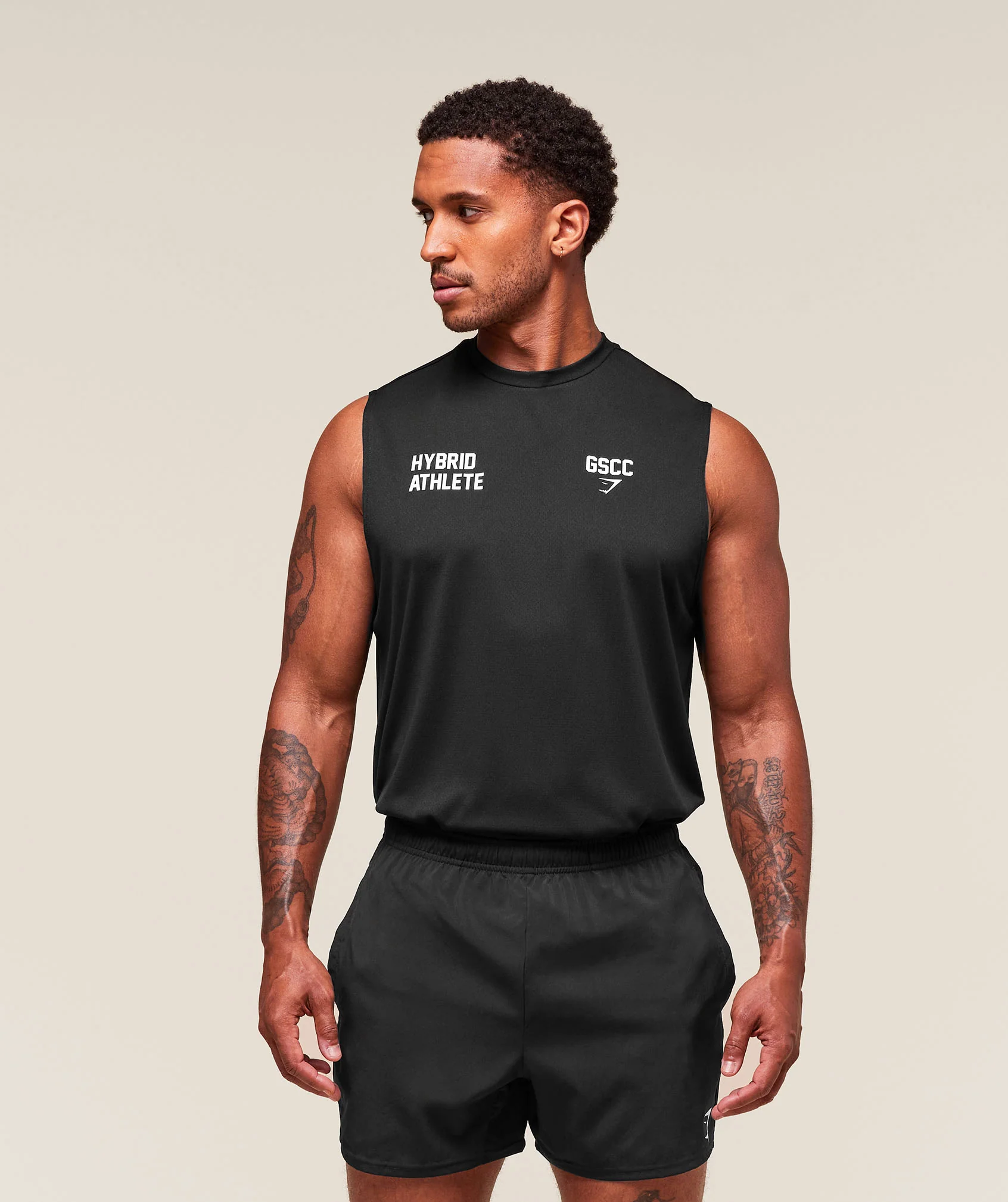 Gymshark Hybrid Athlete Cut Off Tank - Black - Image 2