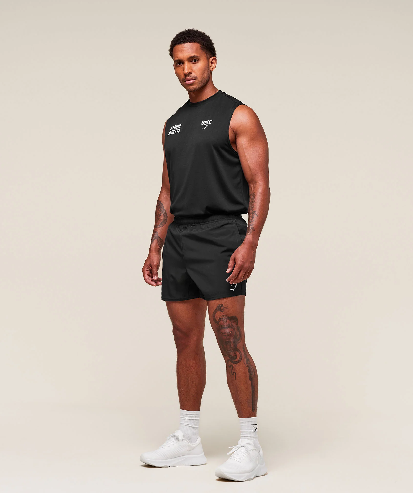 Gymshark Hybrid Athlete Cut Off Tank - Black - Image 4
