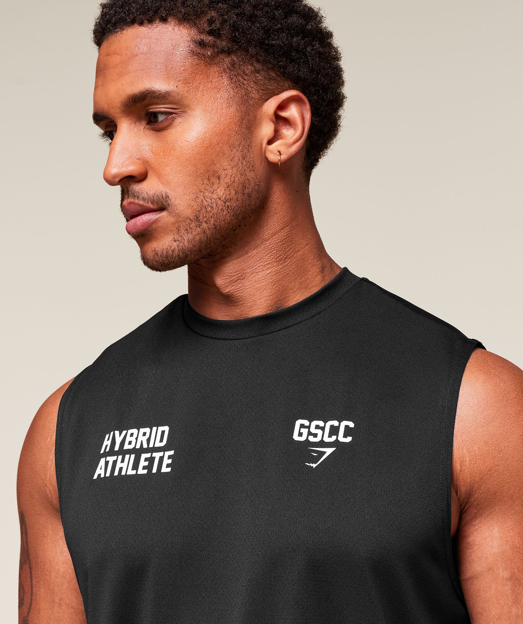Gymshark Hybrid Athlete Cut Off Tank - Black - Image 7