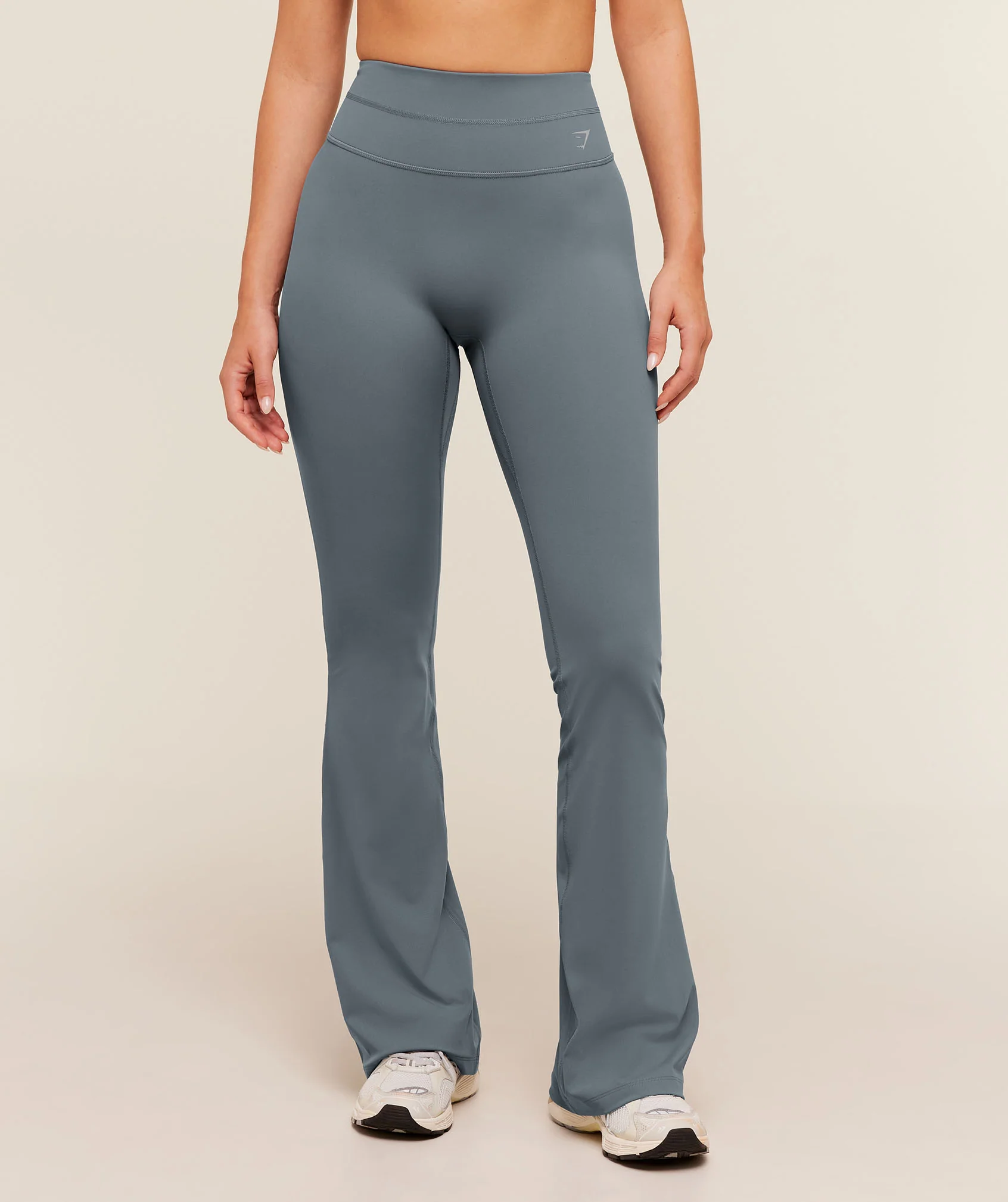 Gymshark Crossover Back Flared Leggings - Iron Blue - Image 2