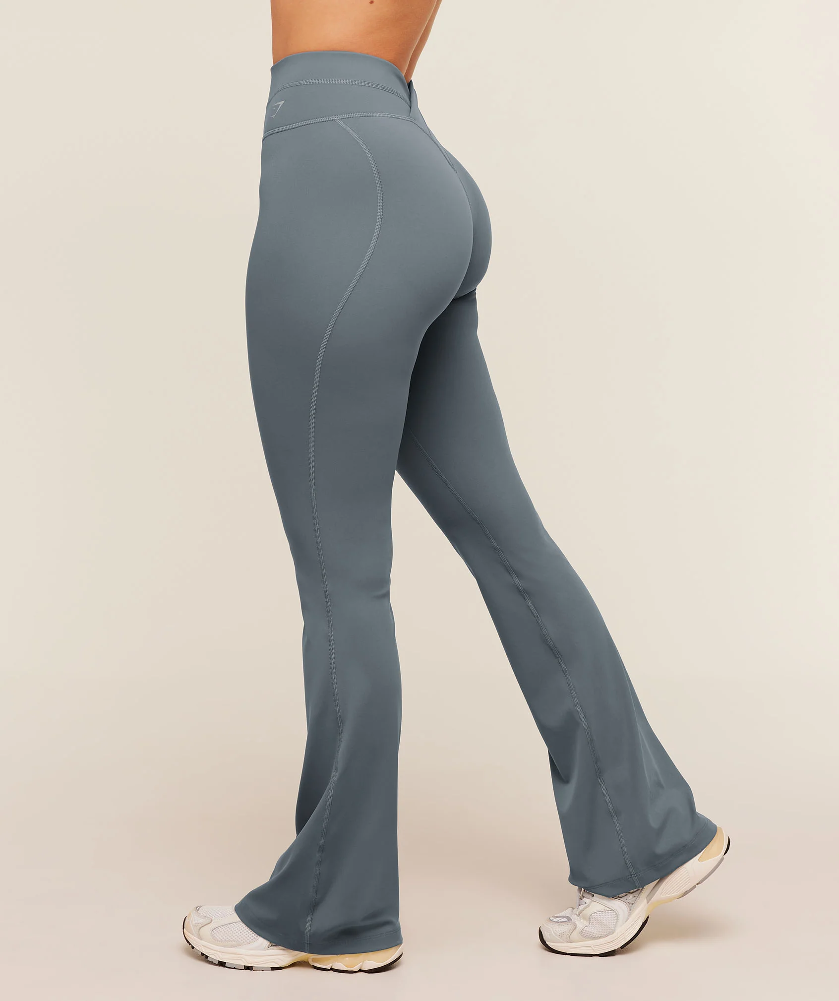 Gymshark Crossover Back Flared Leggings - Iron Blue - Image 3