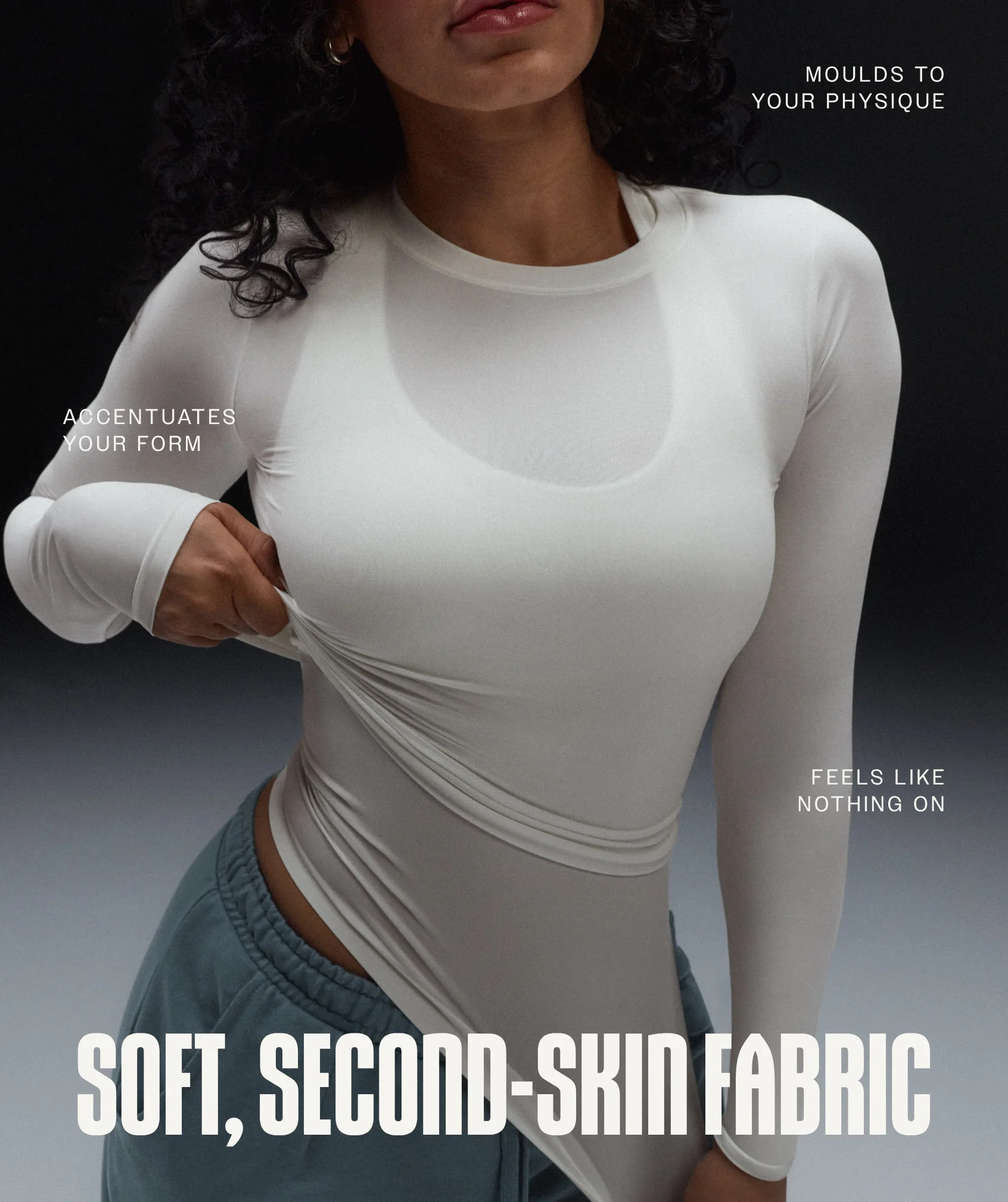 Gymshark FeatherForm Long Sleeve T-Shirt - Soft White - Image 2