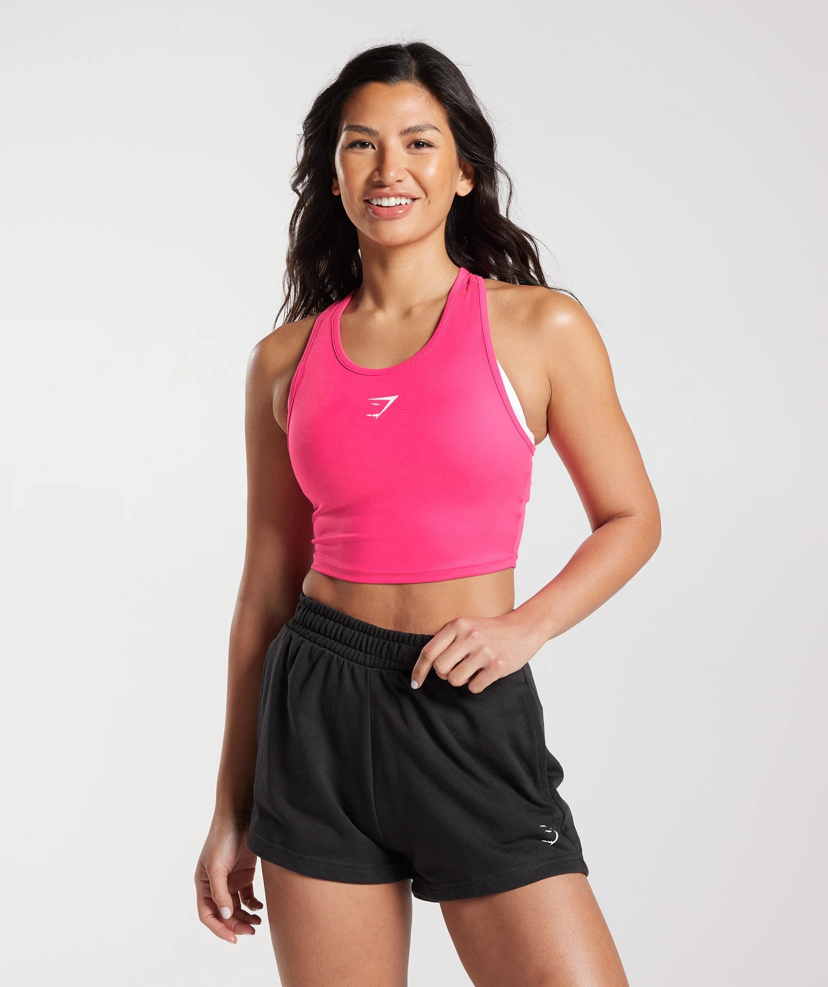 Gymshark Fraction Crop Tank - Bright Fuchsia - Image 2