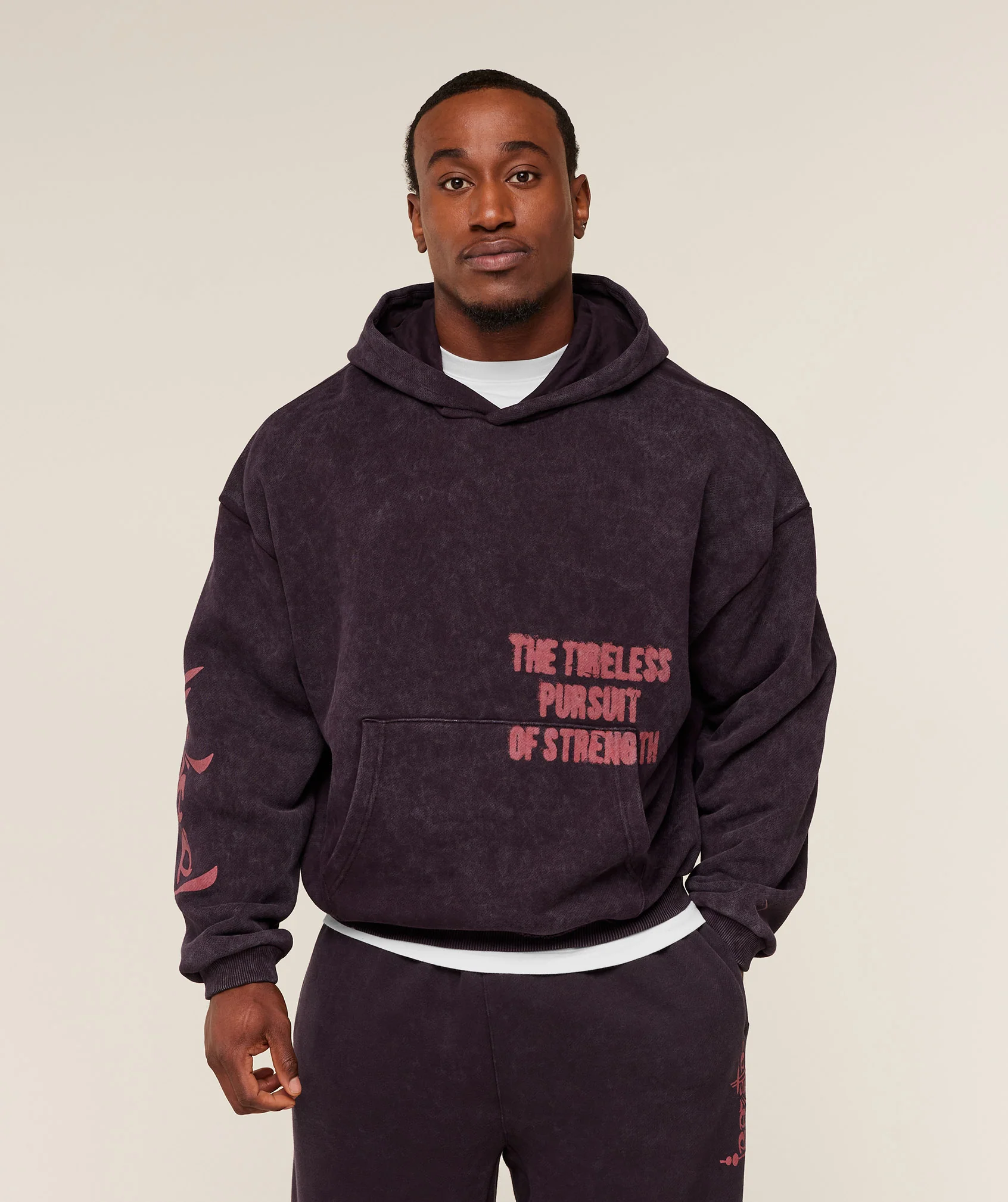 Gymshark Power x Frazetta Graphic Hoodie - Asphalt Grey/Plum Brown - Image 2