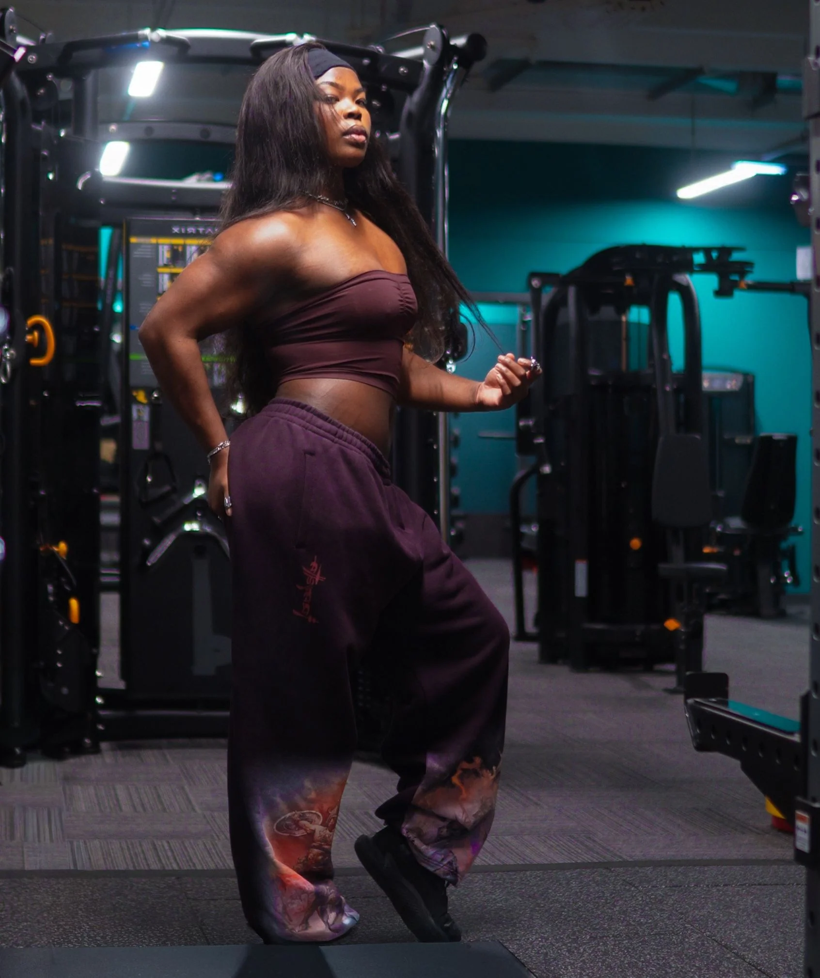 Gymshark Power x Frazetta Graphic Joggers - Asphalt Grey/Plum Brown - Image 6