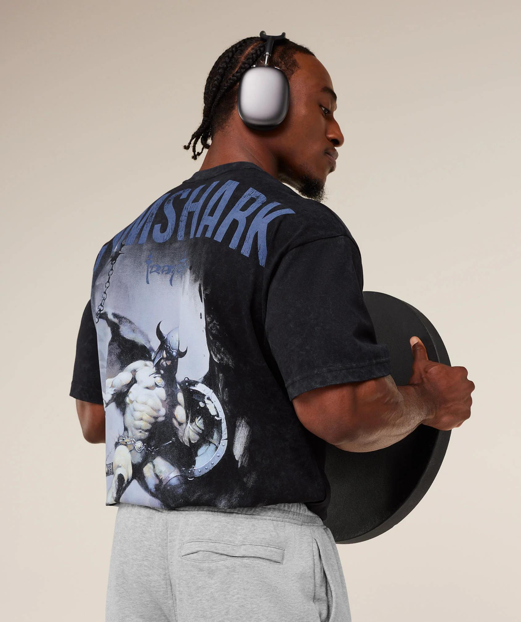 Gymshark Power x Frazetta Graphic T-Shirt - Black - Image 6