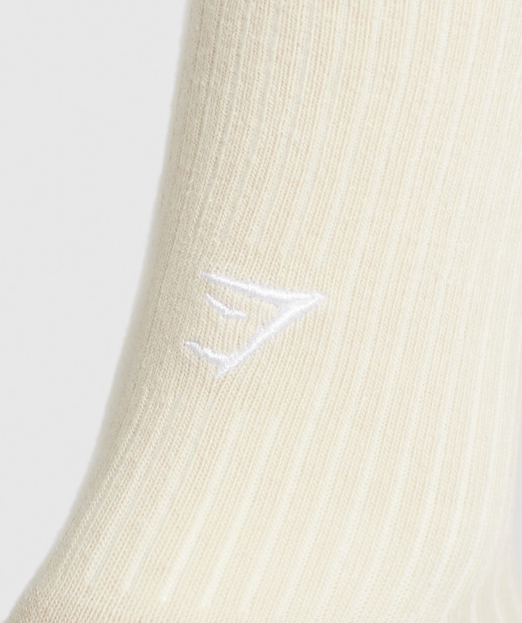 Gymshark Frill Crew Single Sock - Cream Beige/Soft White - Image 3
