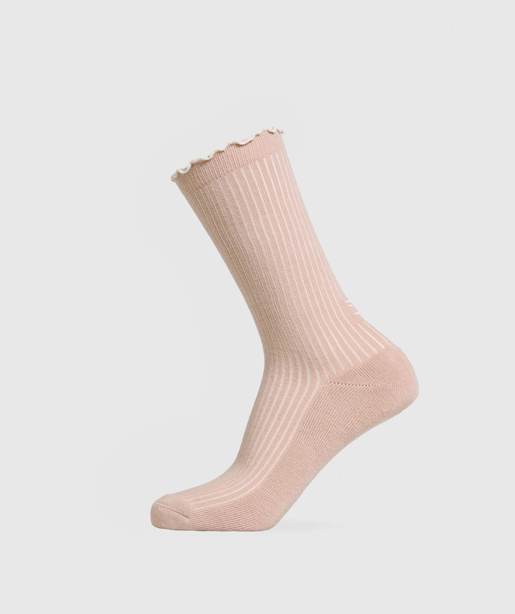 Gymshark Frill Crew Single Sock - Rest Pink/Oat White