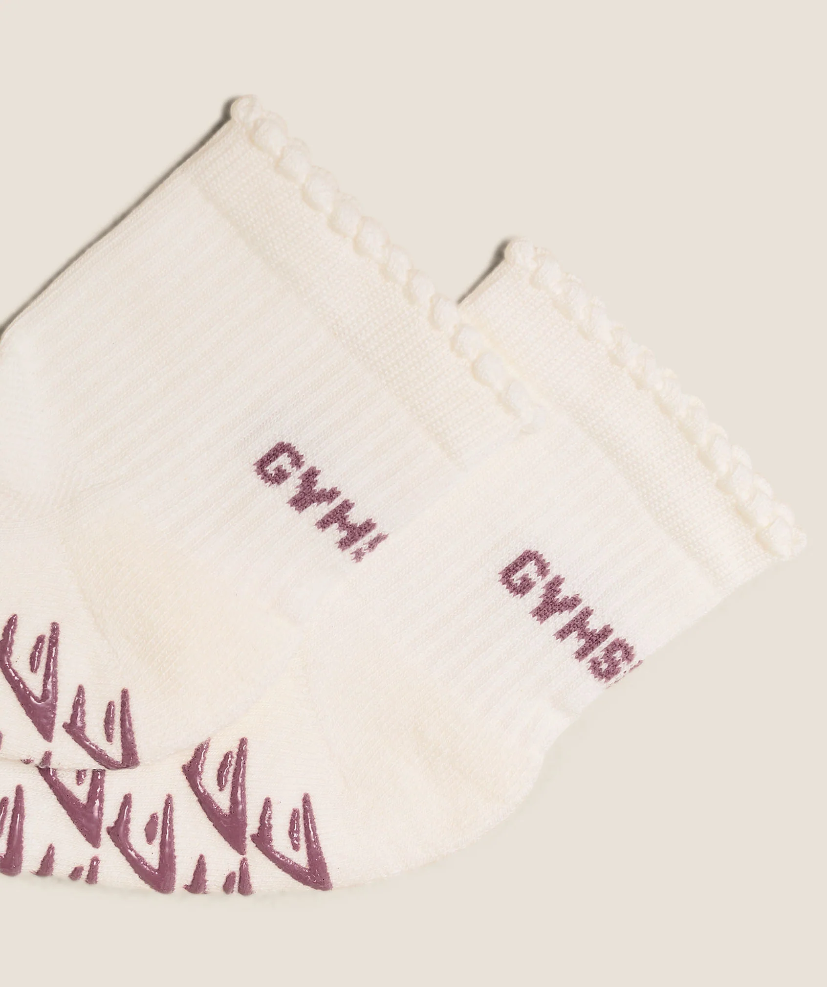 Gymshark Frill Pilates Midi Sock -  Soft White /  Calm Pink - Image 2