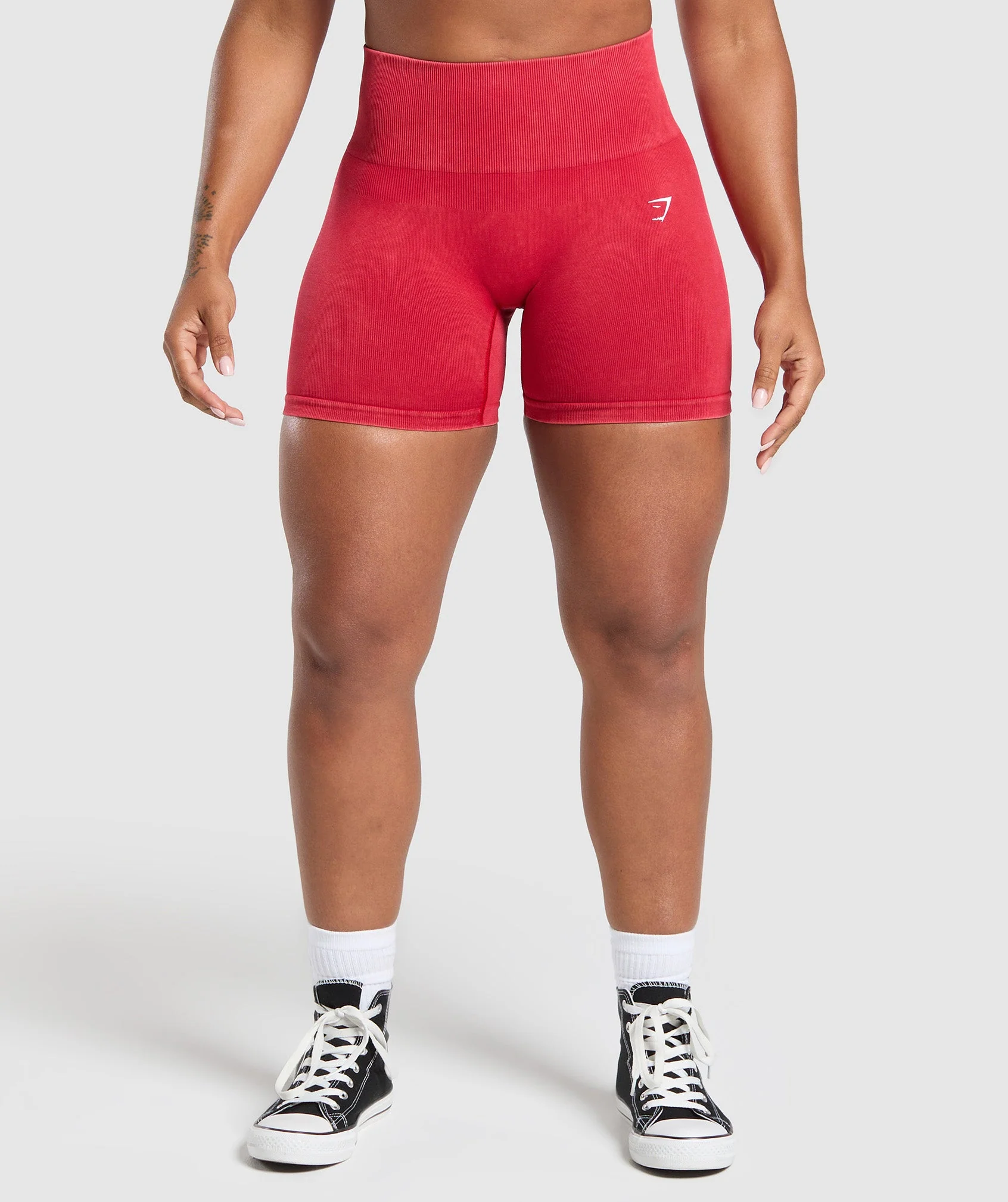 Gymshark Gains Seamless Plain Shorts - Carmine Red