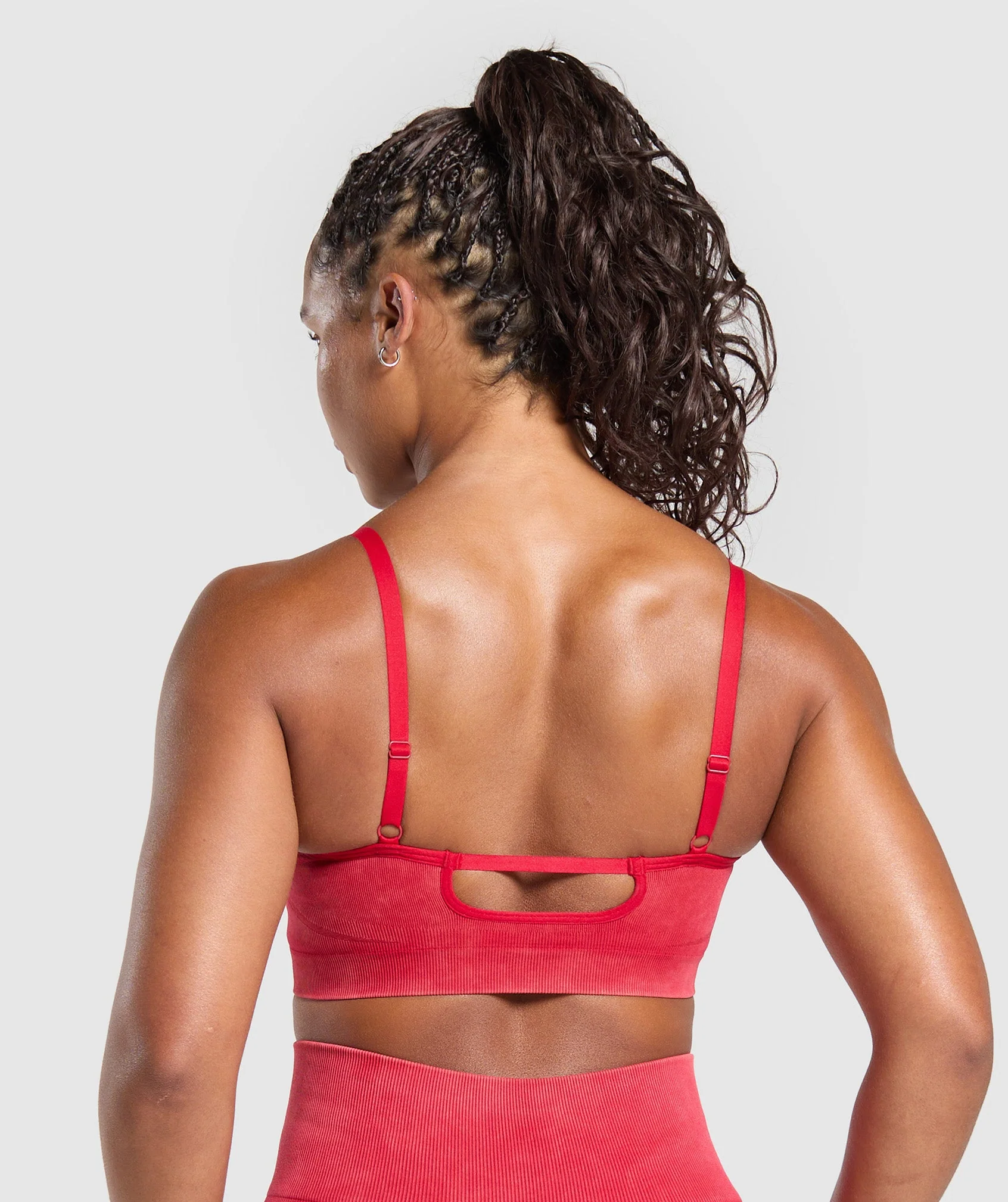 Gymshark Gains Seamless Washed Sports Bra - Carmine Red - Image 2