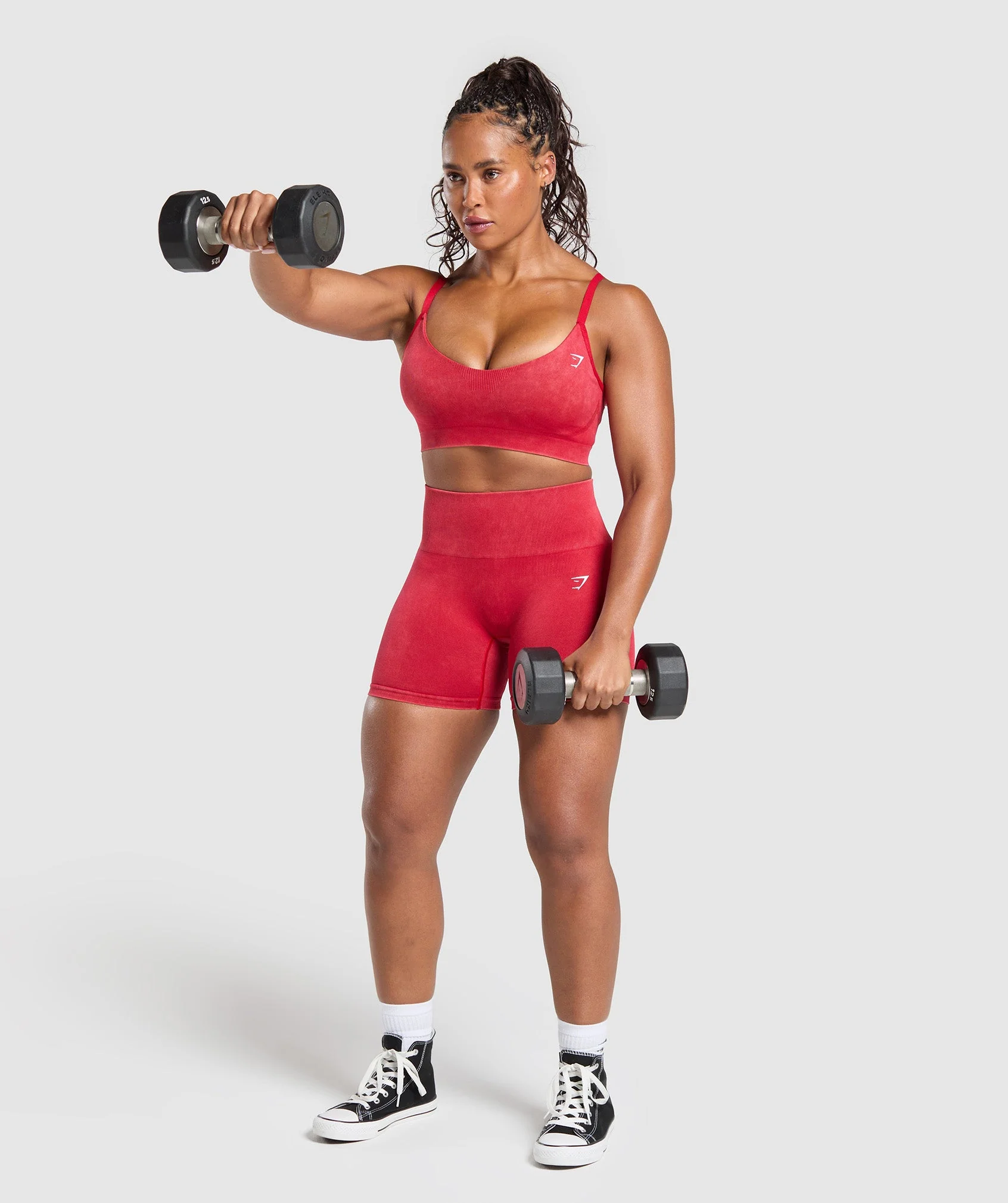 Gymshark Gains Seamless Washed Sports Bra - Carmine Red - Image 4