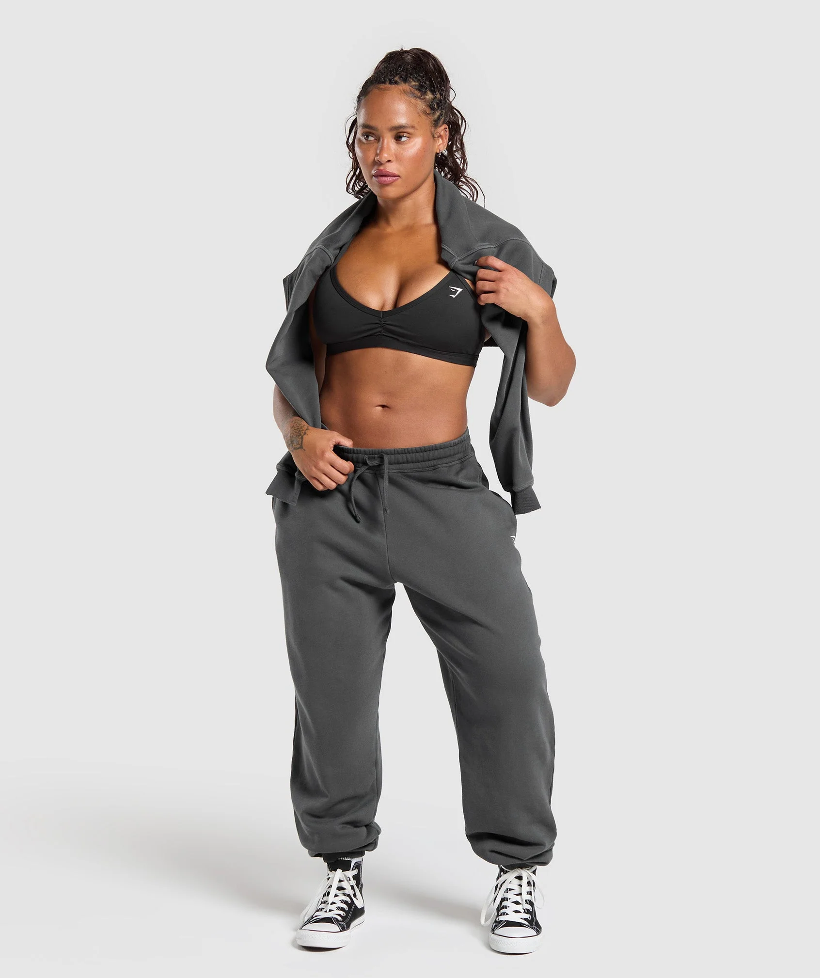 Gymshark Gains Washed Loopback Joggers - Grey - Image 4